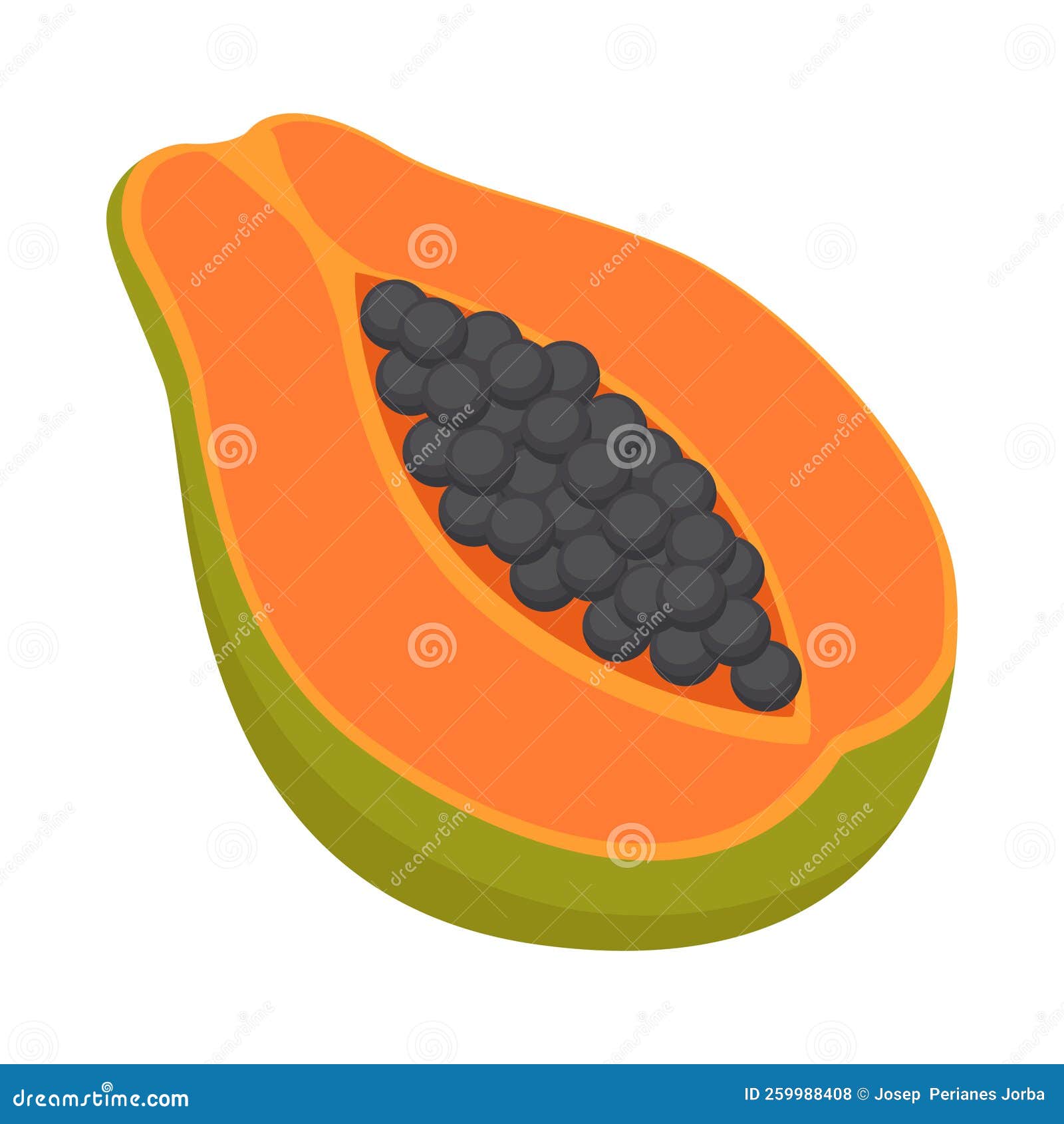 Papaya Fruit Sign Emoji Icon Illustration. Vegetarian Food Vector
