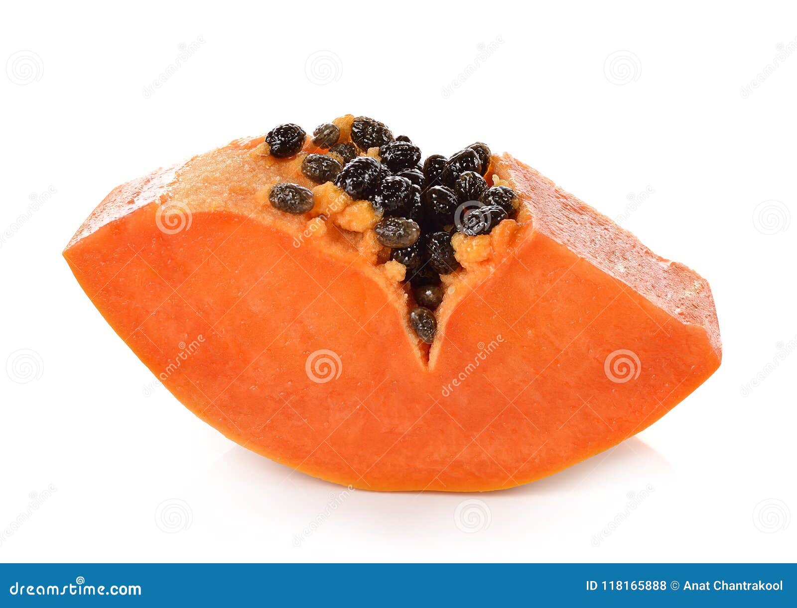 Papaya Isolated on White Background. Stock Photo - Image of green, food