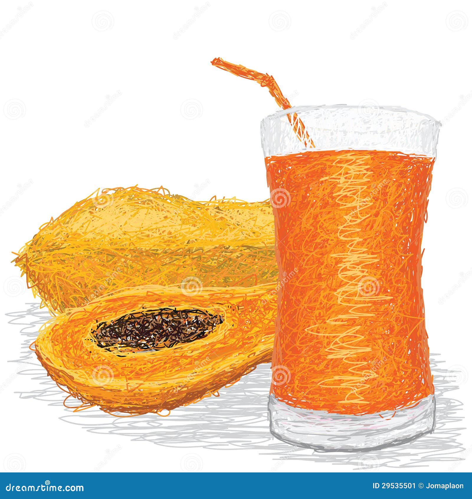 Papaya juice stock vector. Illustration of juicy, closeup 29535501