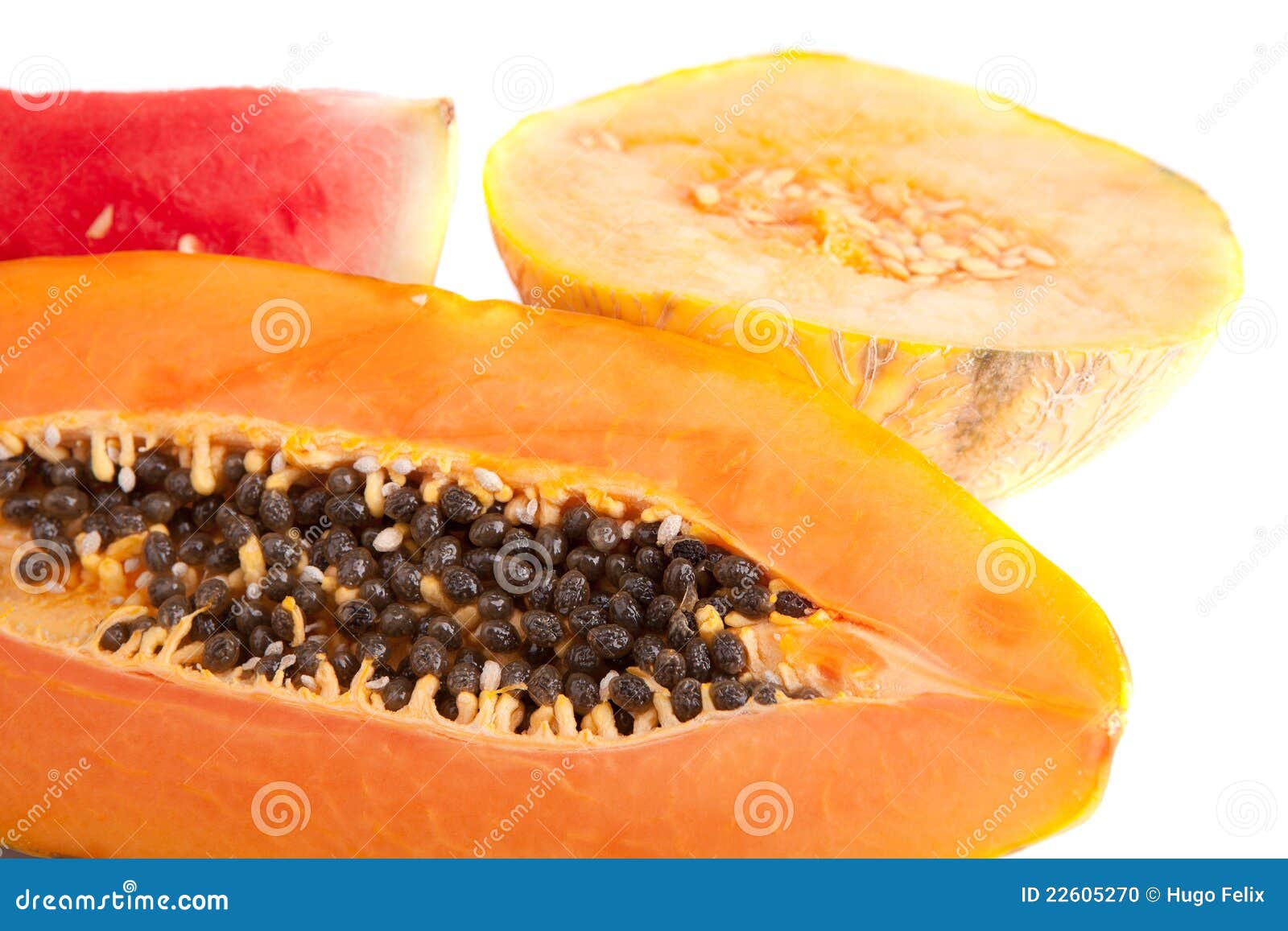 Papaya, Melon and Watermelon Stock Photo - Image of nature, organic