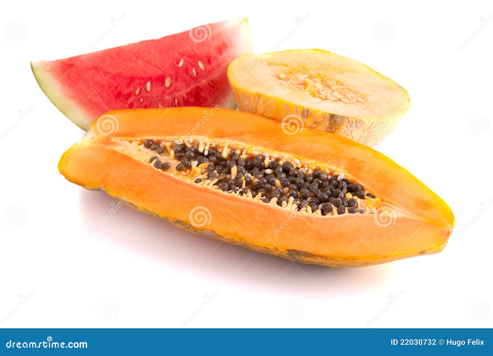Papaya, melón y sandía foto de archivo. Imagen de rojo 22030732