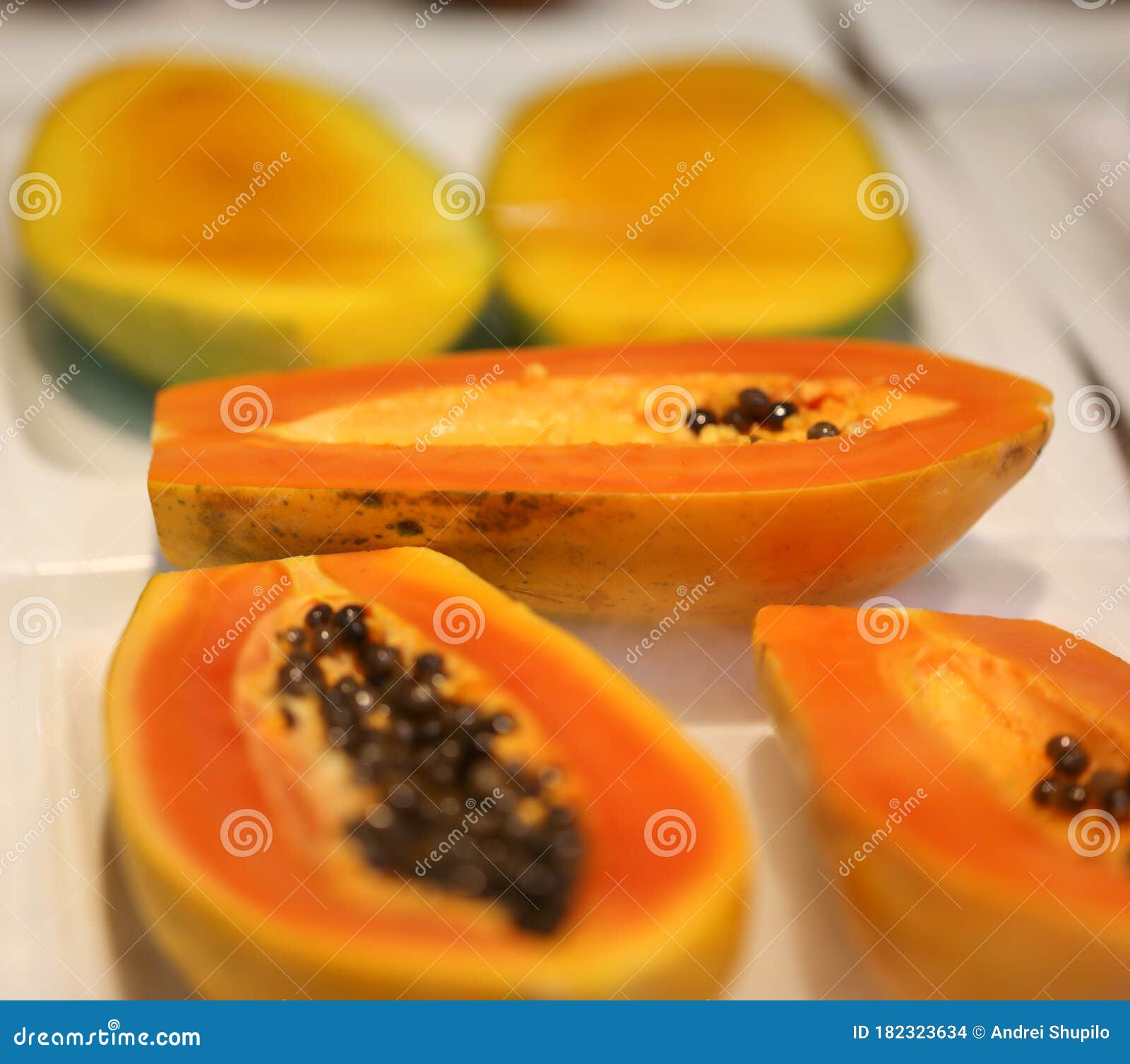 Papaya Pulp Cut into Slices Stock Photo Image of dessert, nature