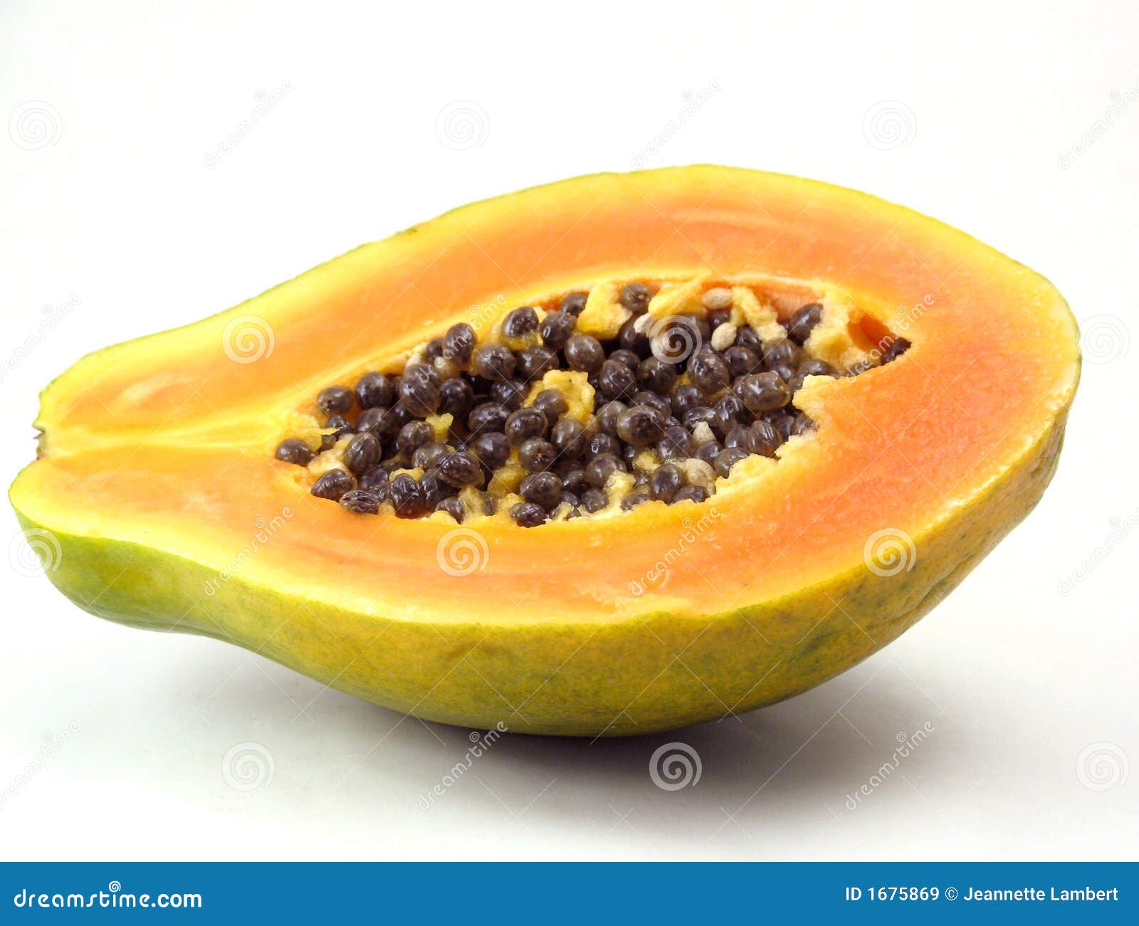 Papaya Sliced in Half on White Stock Image Image of fruit, papaya 1675869