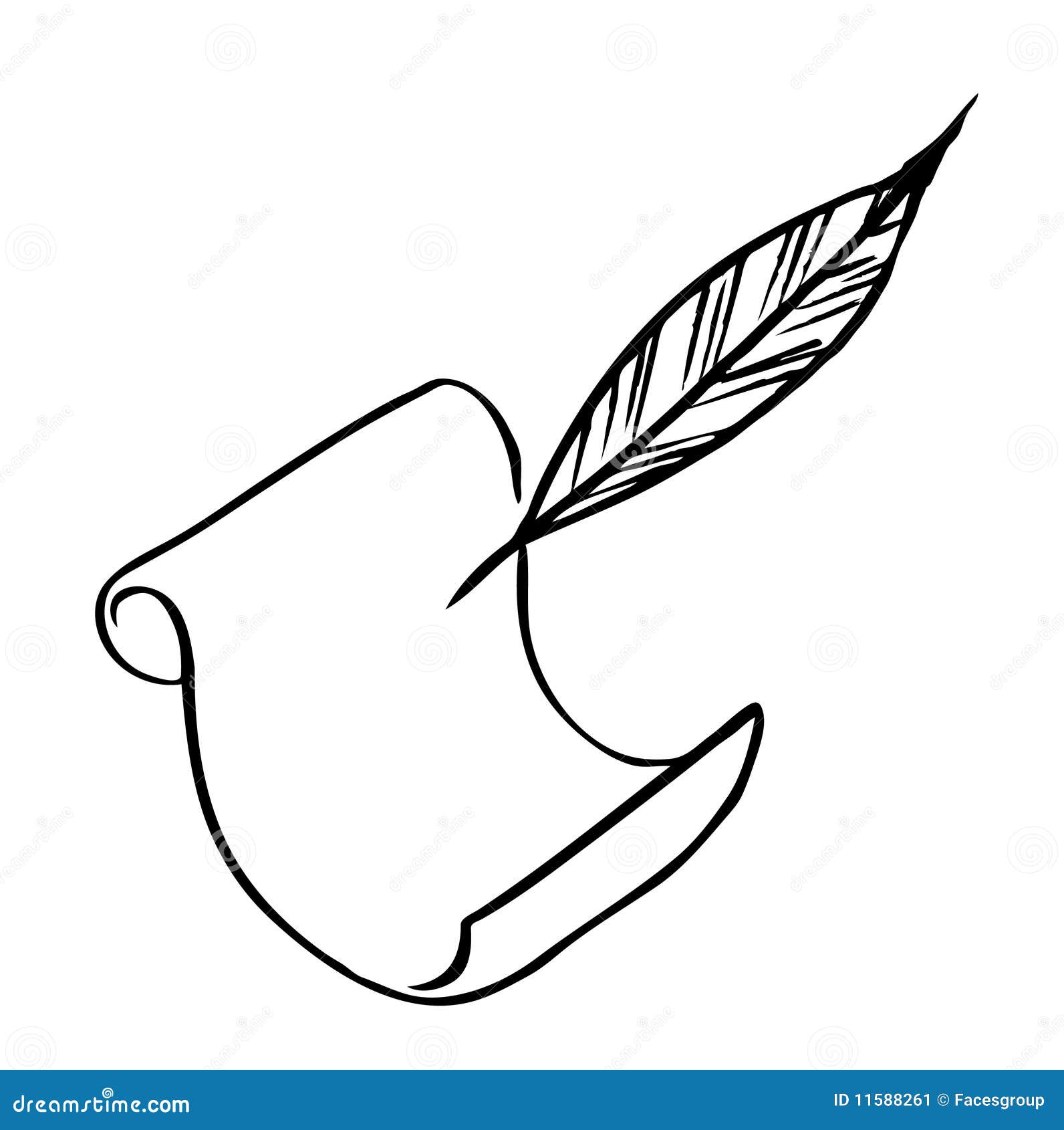 Pluma Con La Chuleta Para La Pasta Ilustración del Vector - Ilustración de  aislado, nadie: 119974122