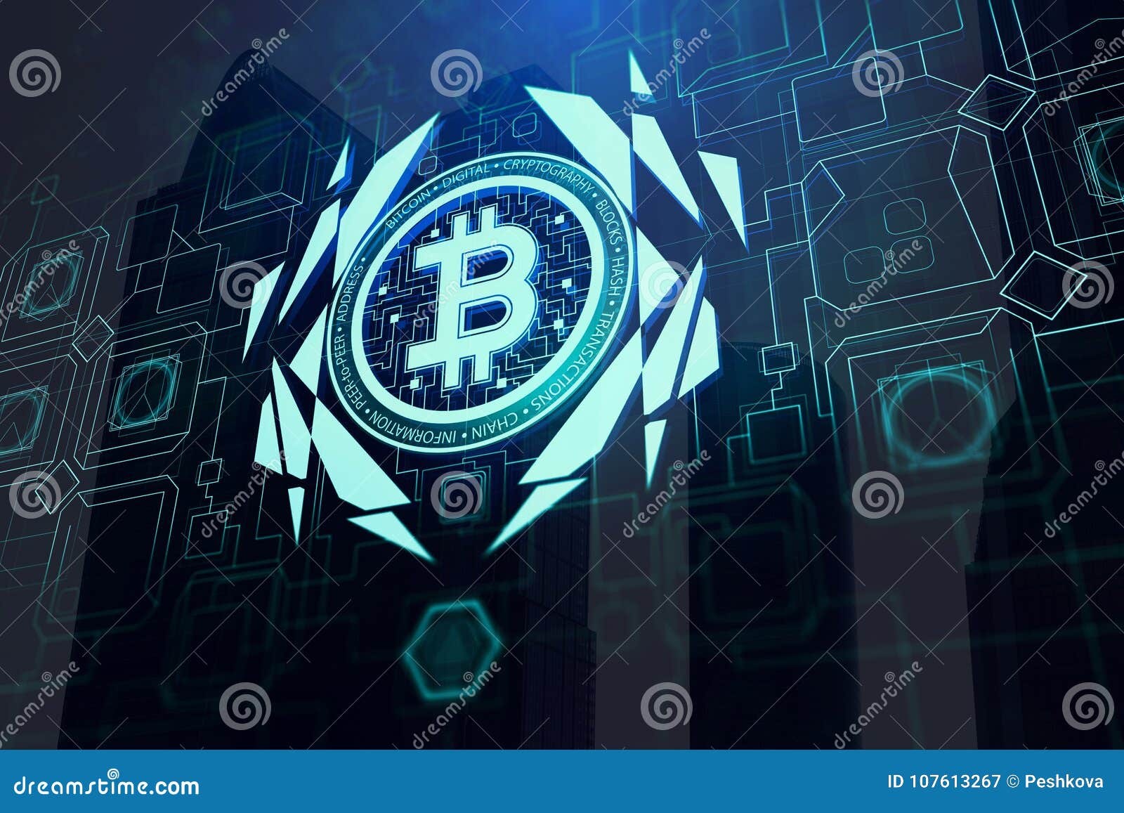 Papel De Parede Criativo Do Bitcoin Ilustração Stock - Ilustração de moeda,  investimento: 107613267