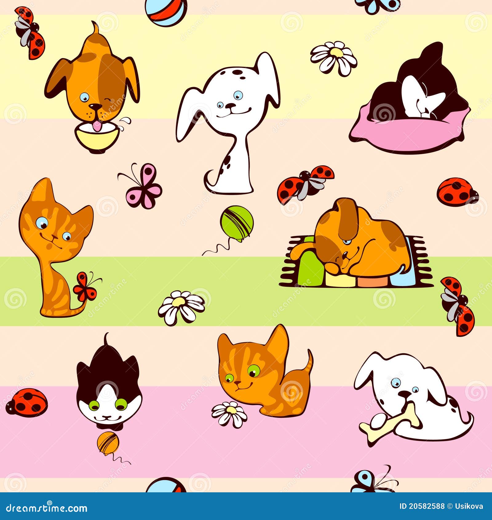 Jogo De Animação De Gatos, Animais De Estimação Coloridos E