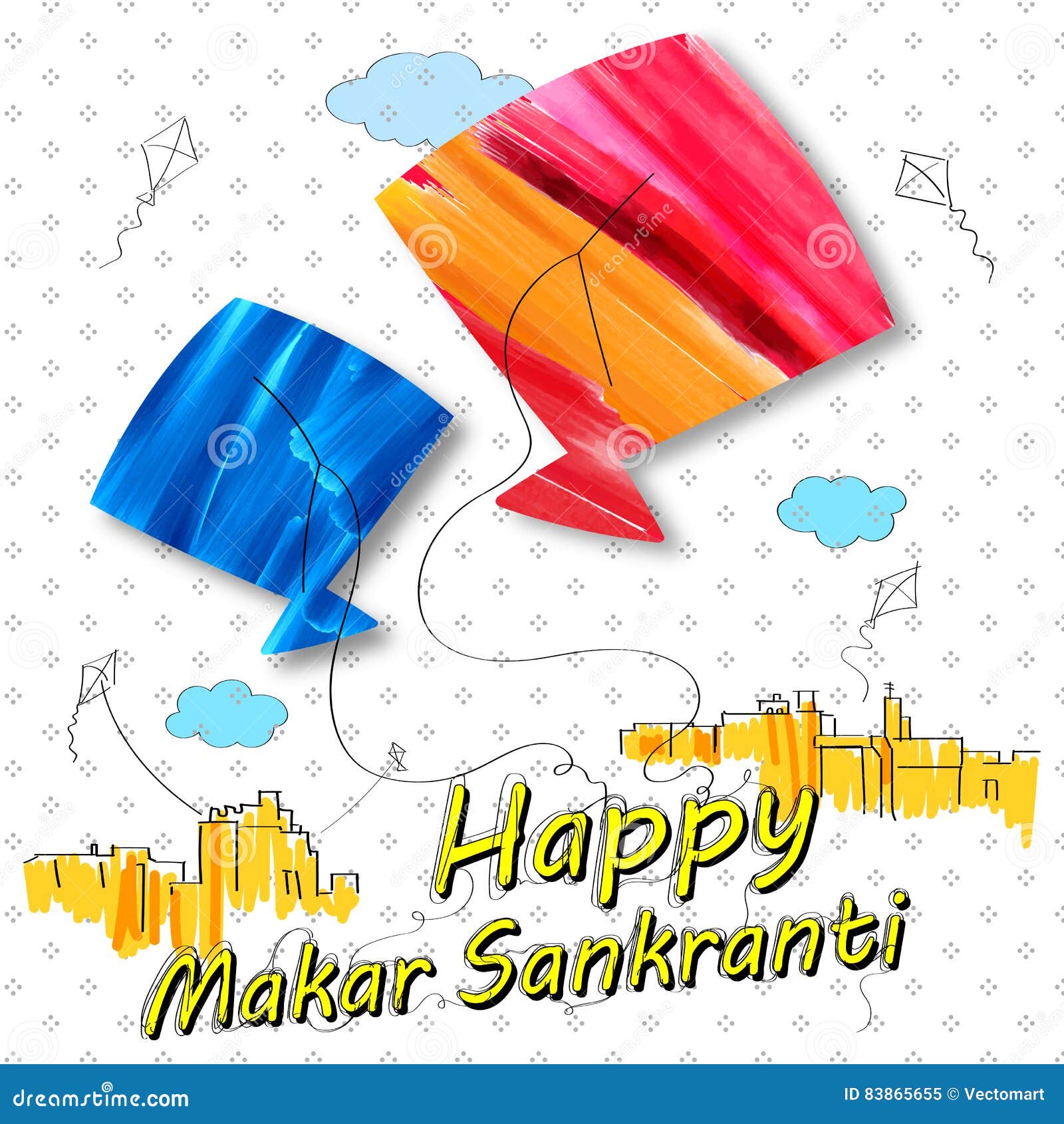 Papel De Parede De Makar Sankranti Com O Papagaio Colorido Para O