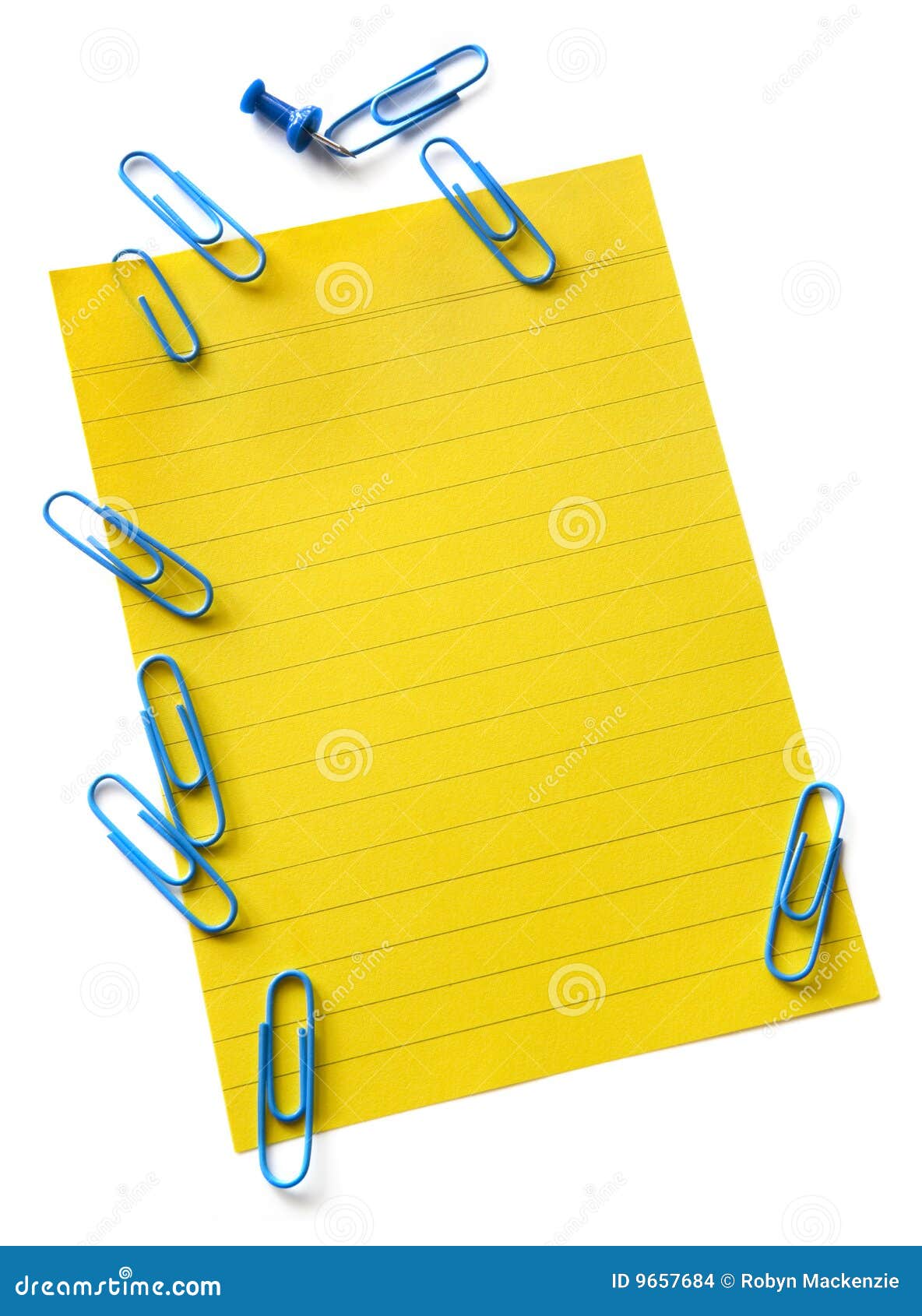 Papel Amarelo Para Notas Com Clipes De Papel Foto de Stock - Imagem de  impulso, brilhante: 9657684, image size:1184x1690