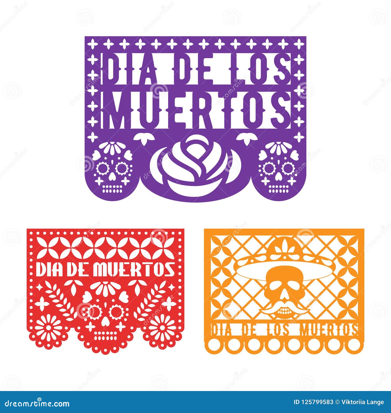 papel picado, mexican paper decoration for dia de los muertos holiday. day of the dead.