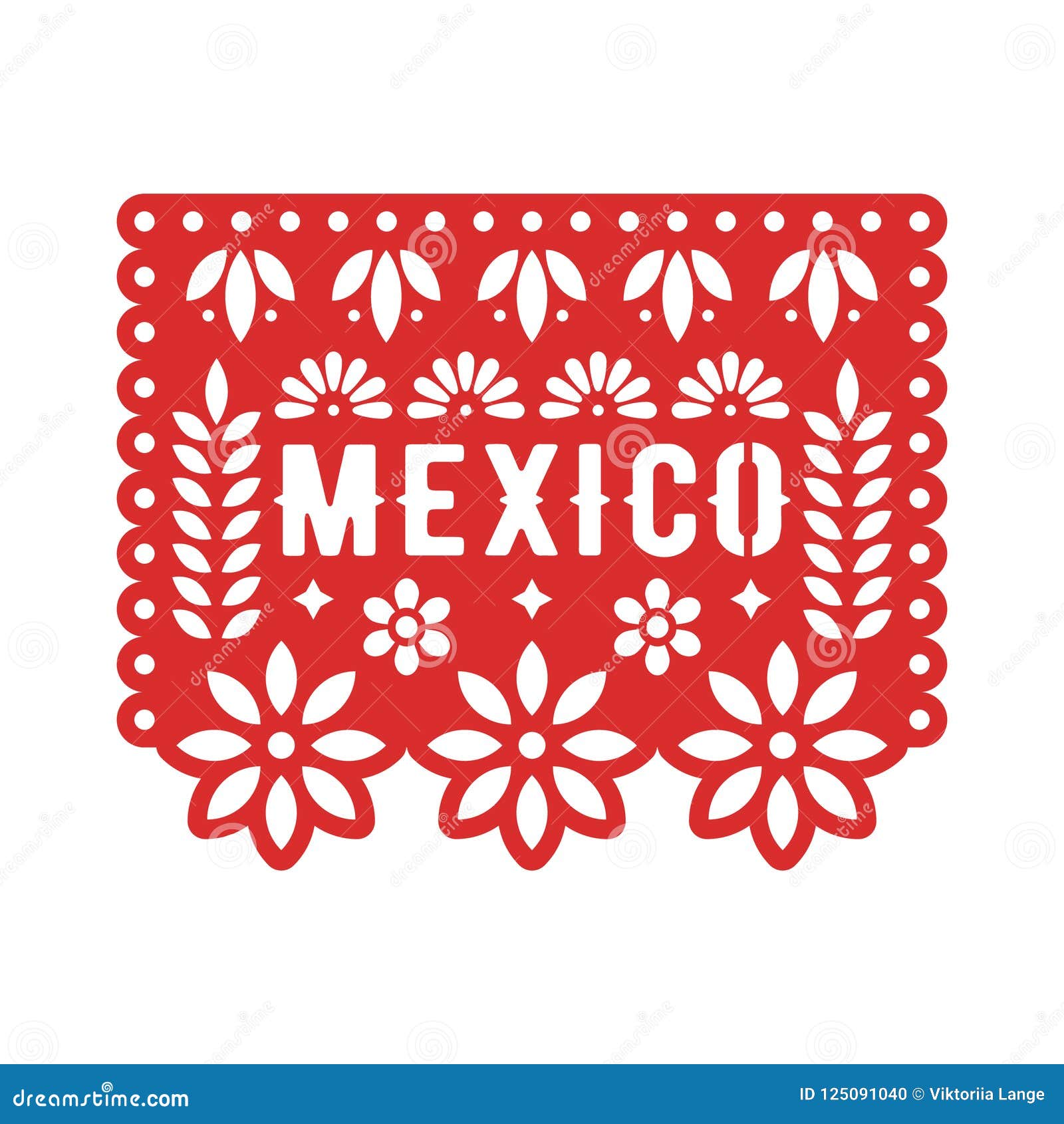 papel picado, mexican paper decorations for party. cut out compositions for paper garland.