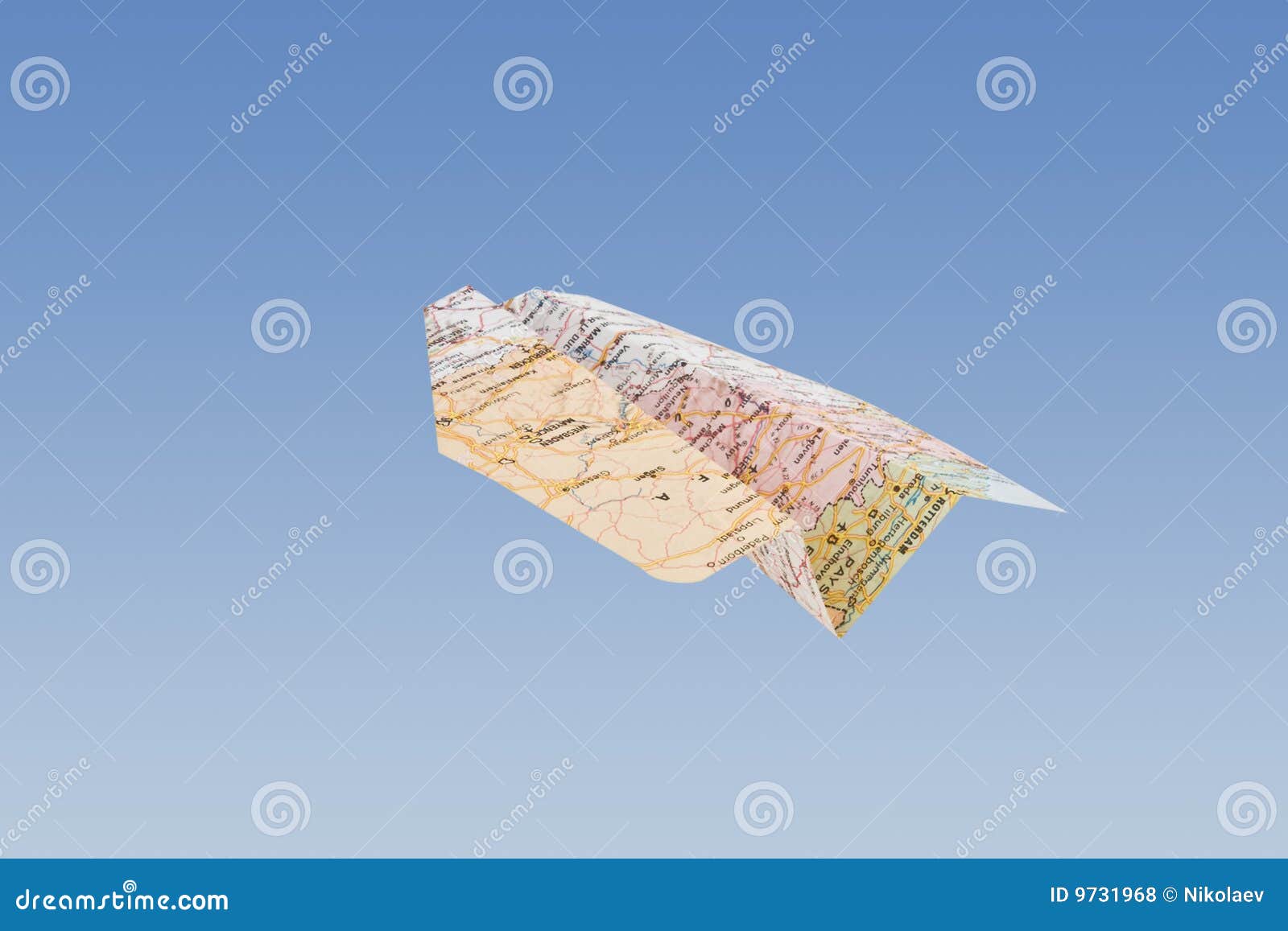 paper airplane - geographical map