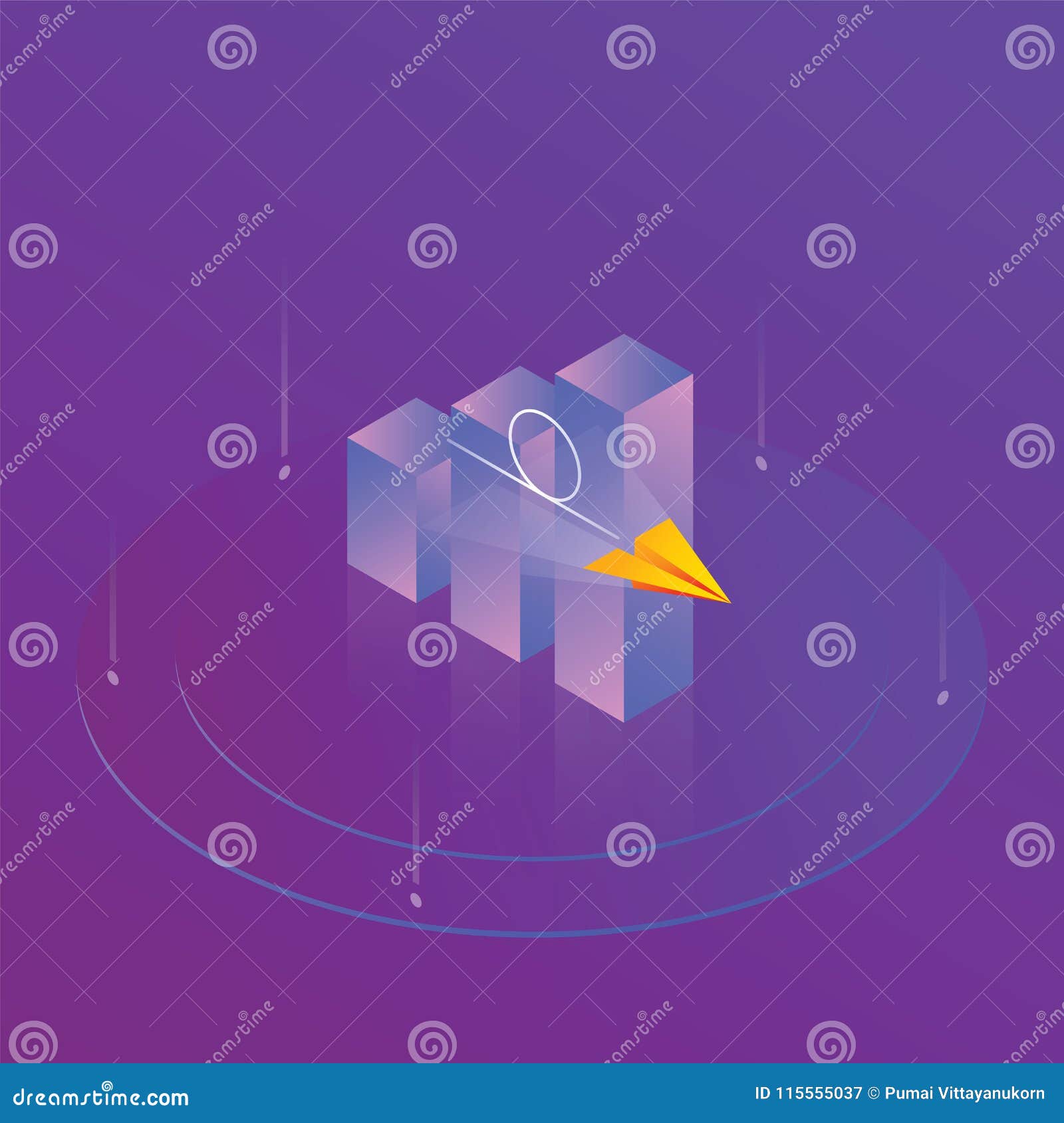 paper airplane with growing graph stock vector paper airplane graph