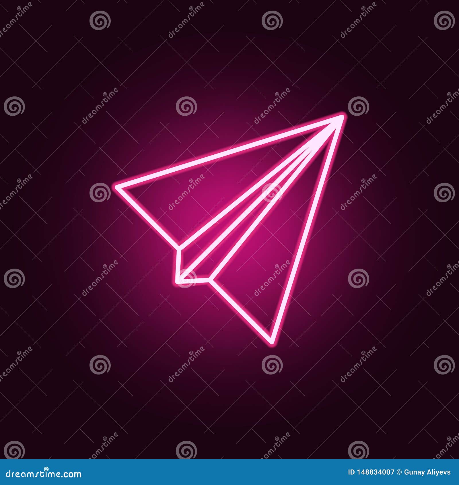 paper airplane neon icon. s of web set. simple icon for websites, web , mobile app, info graphics
