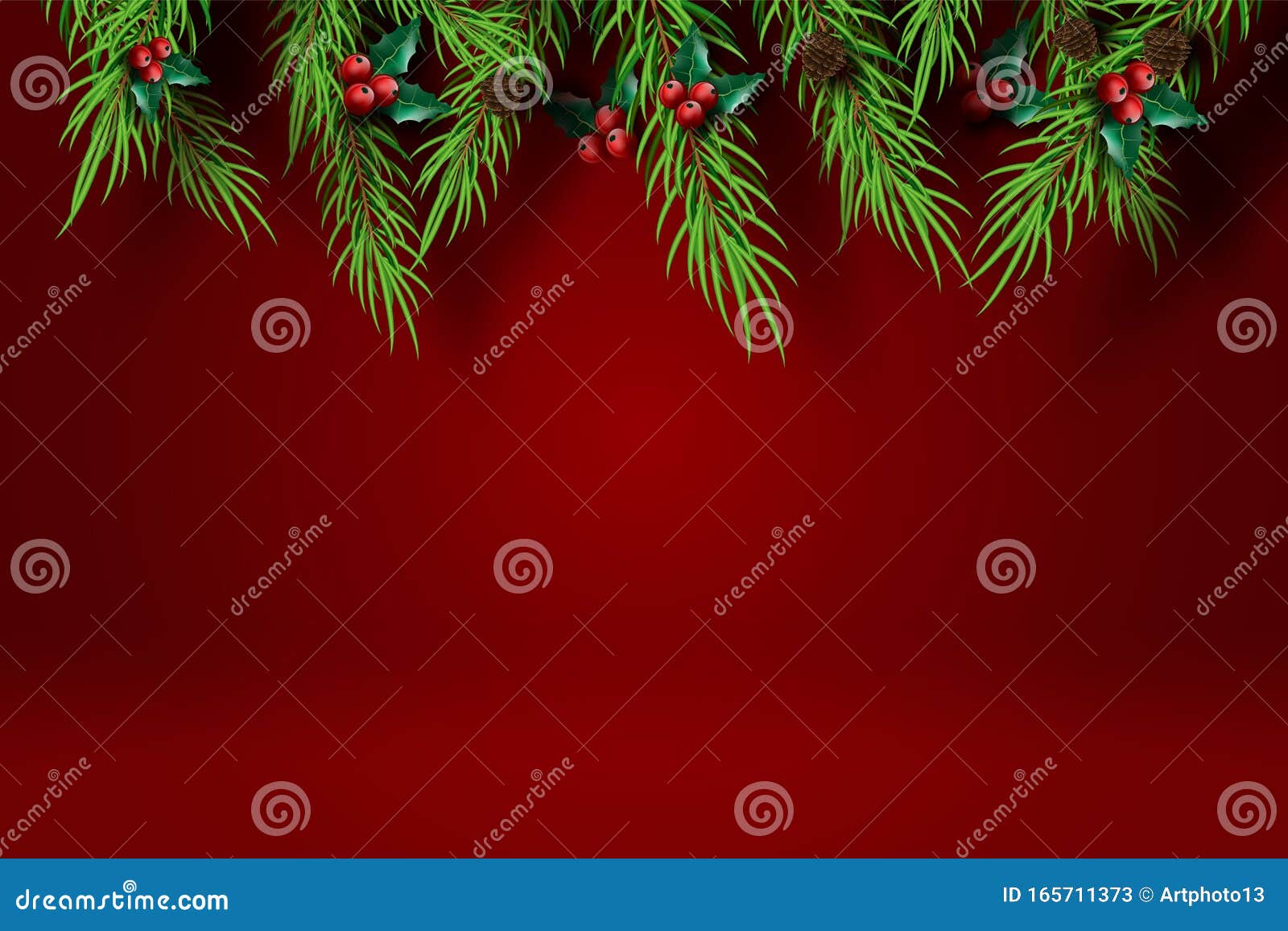 paper art of merry christmas and happy new year with red tone background.creative minimal pine tree and holly tree for greeting