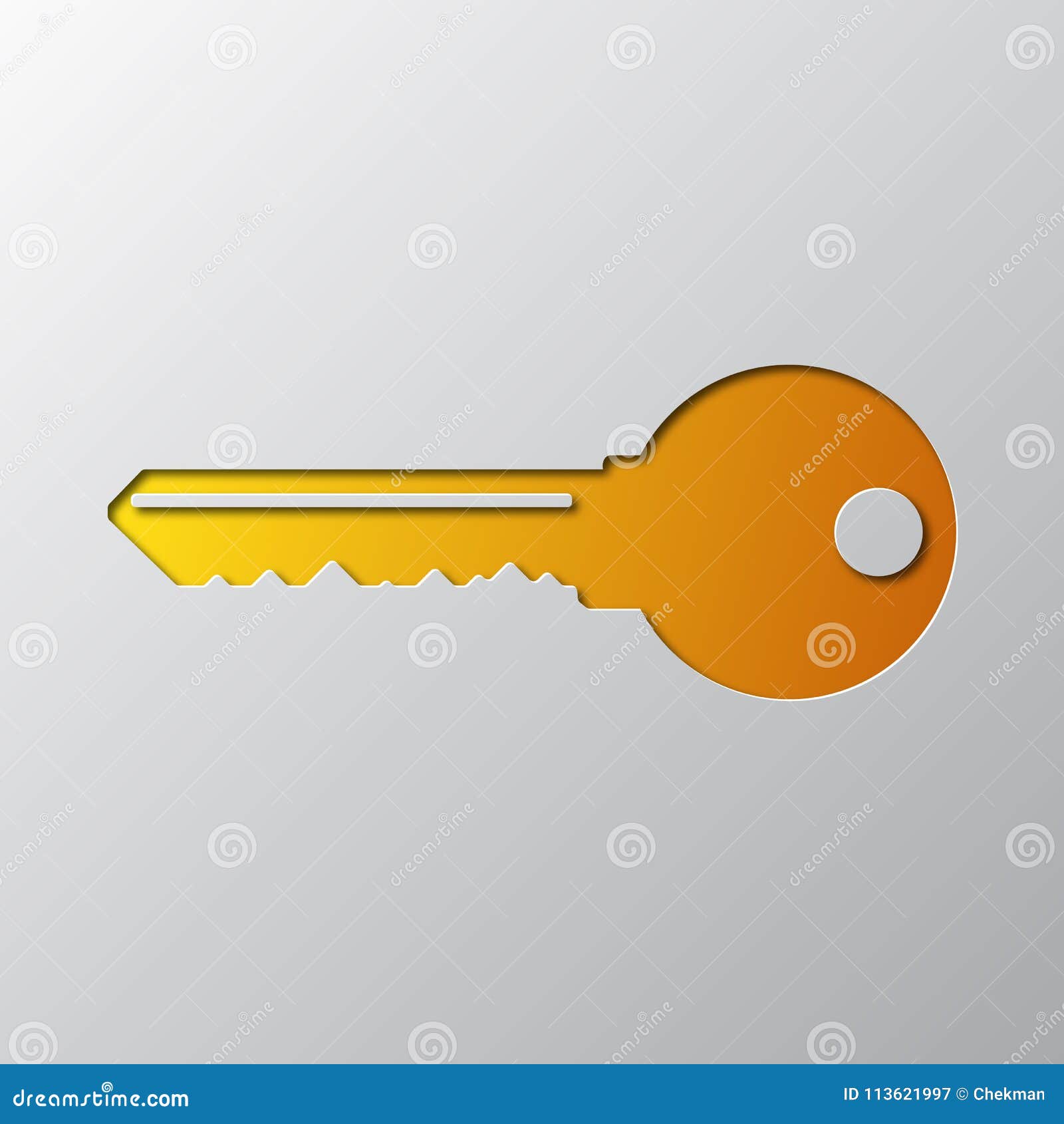 Download Paper Art Of The Yellow Key Icon. Vector Illustration ...