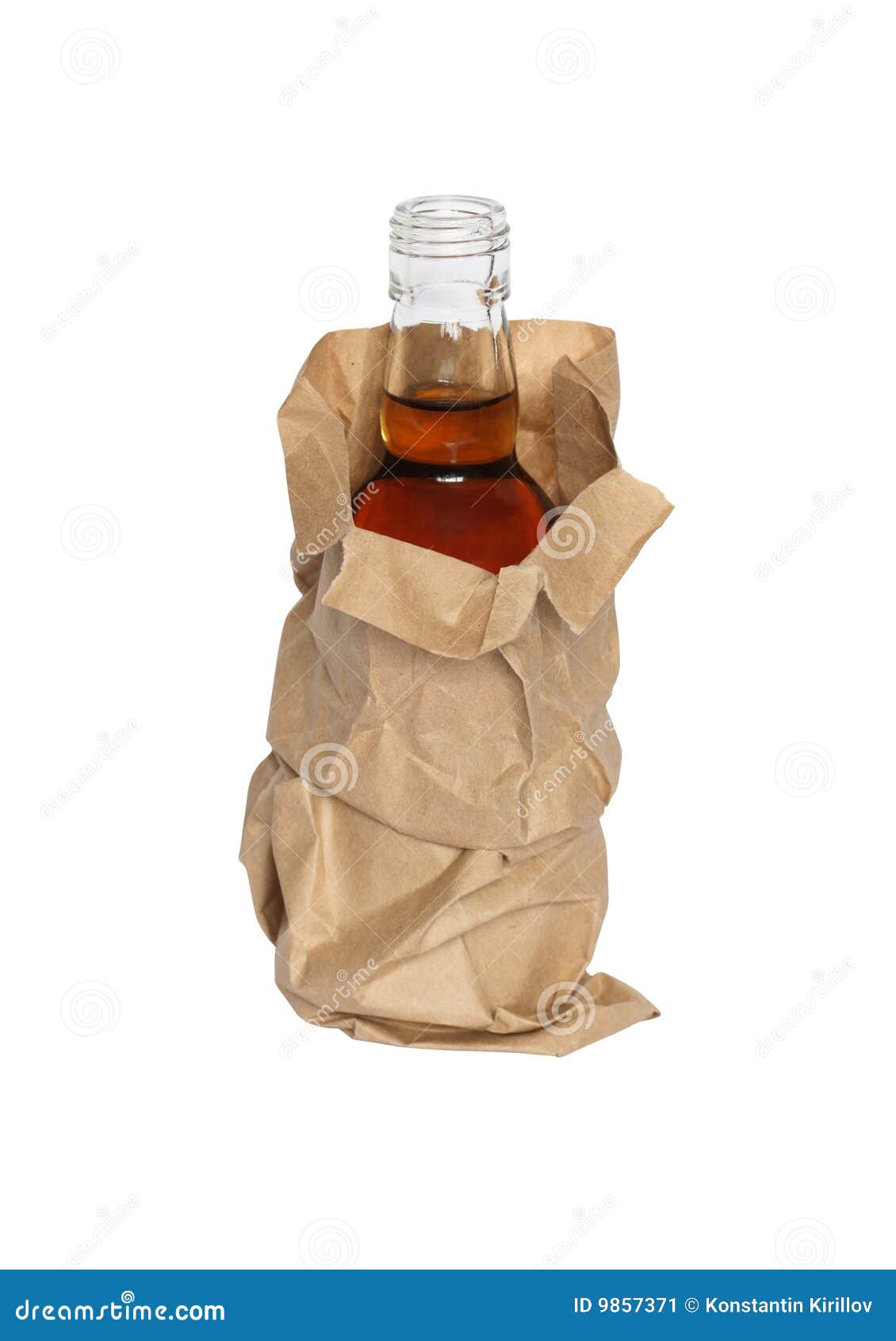 Paper Bag With Bottle stock image. Image of packet, isolated 9857371