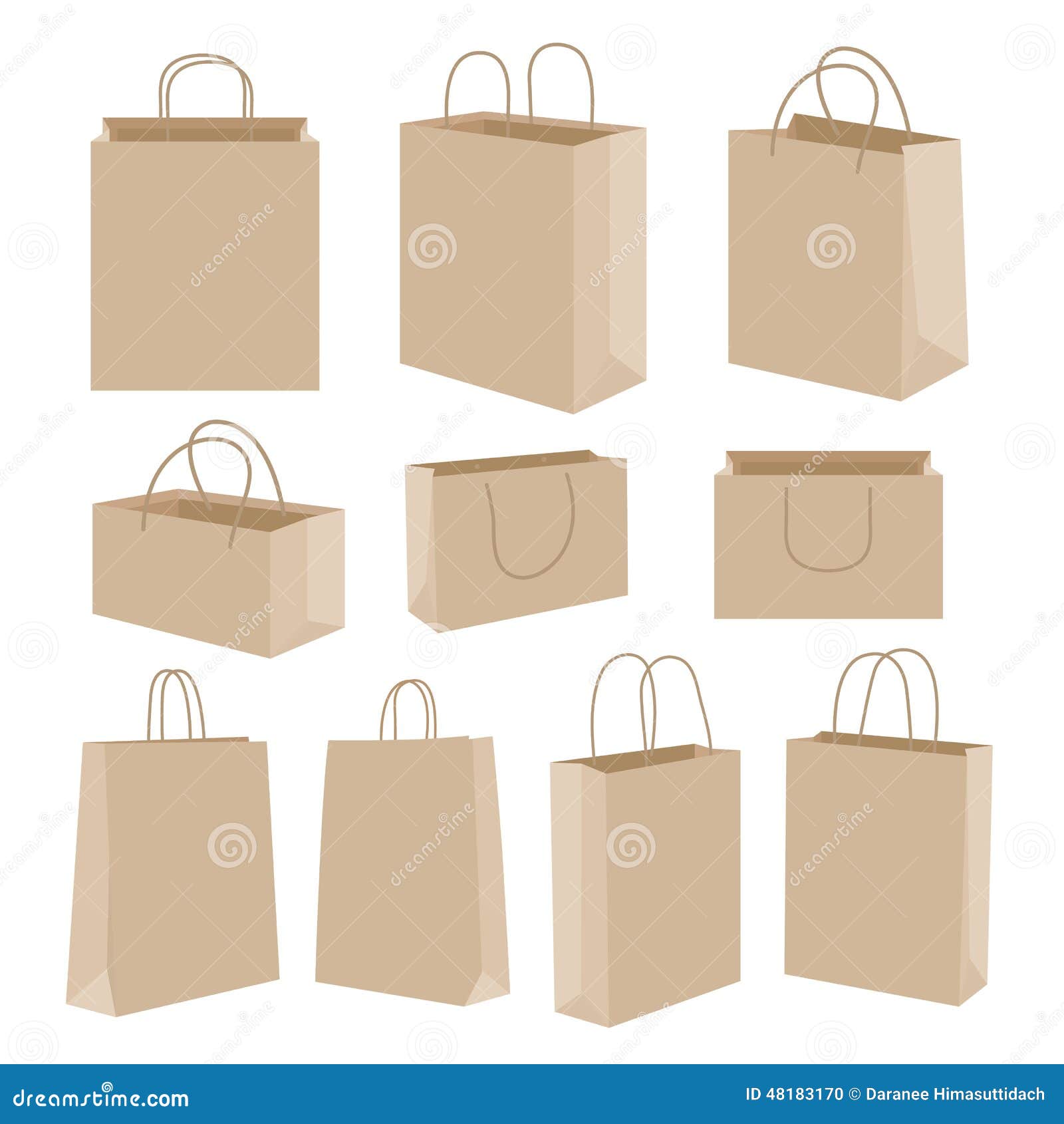 Paper Bag Cartoon Design Vector Stock Vector - Illustration of group,  brown: 48183170