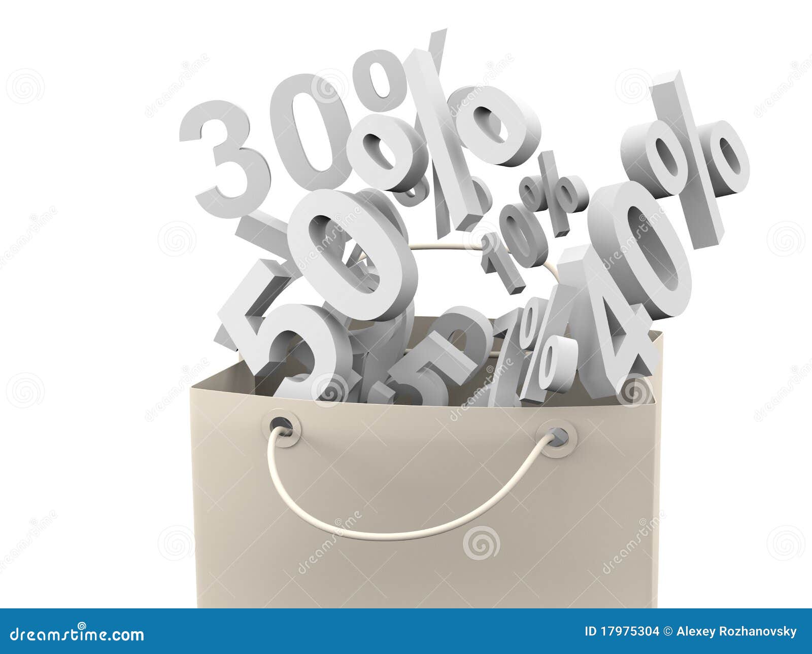 Paper Bag with Discount Rate Stock Illustration Illustration of