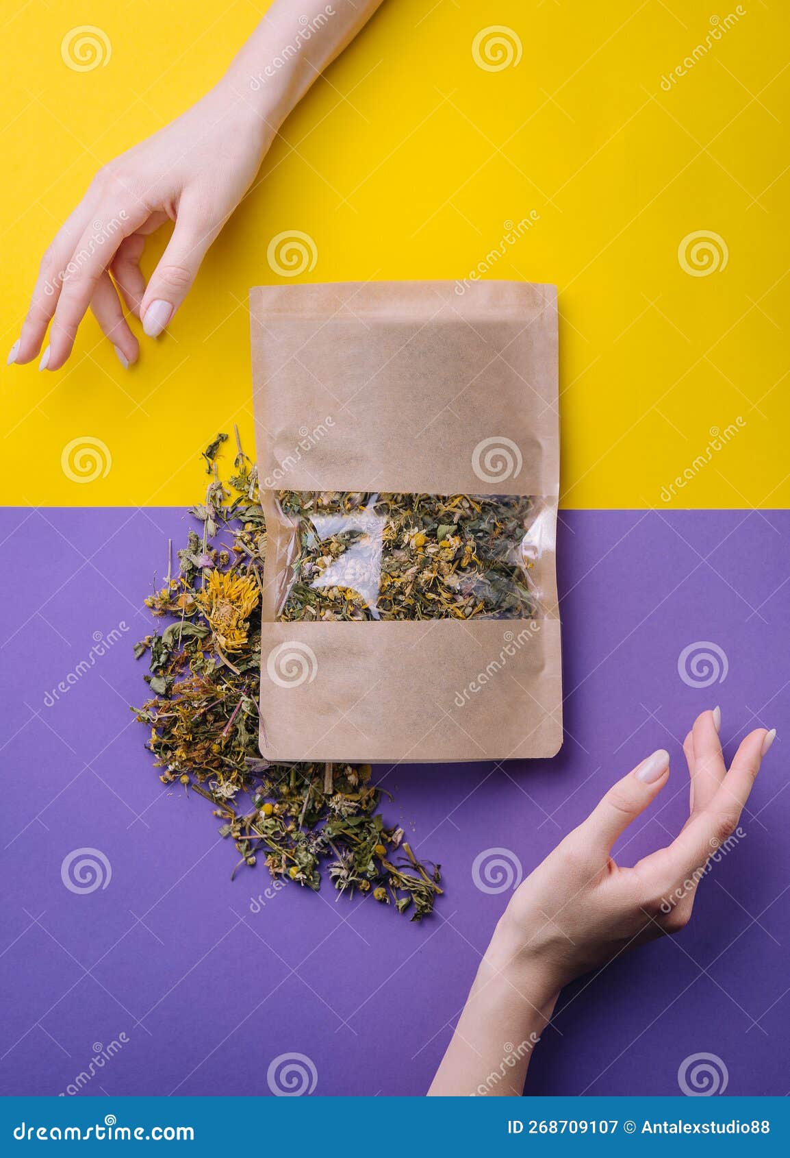 Paper Bag with Dry Loose Leaf Tea Stock Image Image of nature, yellow 268709107