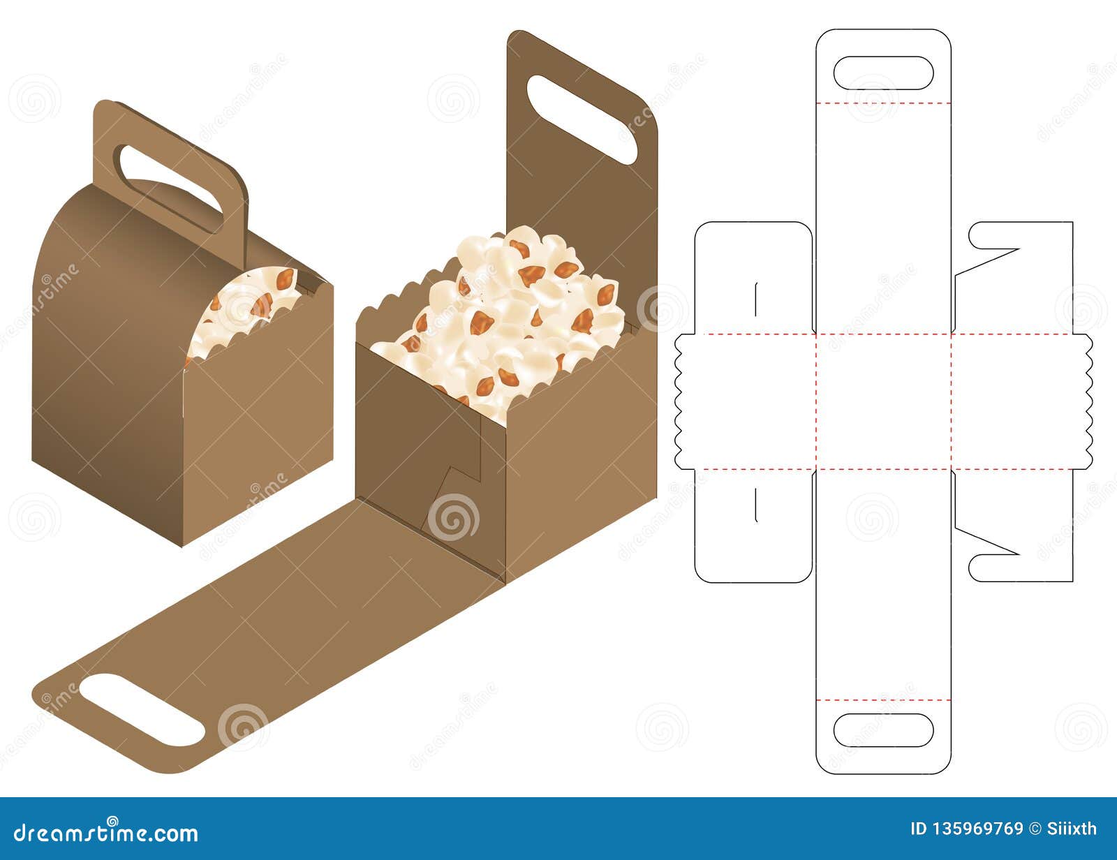 Download Paper Bag Packaging Die-cut And 3d Bag Mockup Stock Vector ...
