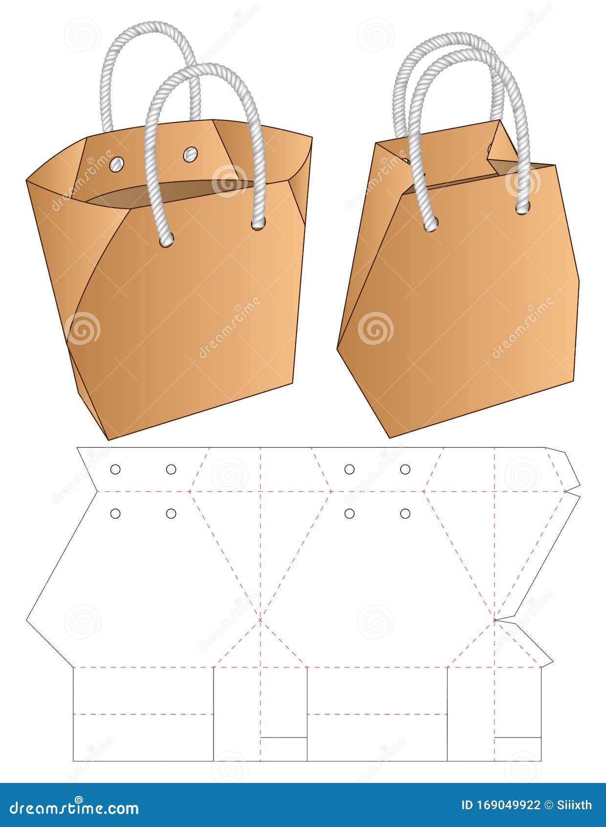 Paper bag mockups of shopping, gifts and food packages realistic