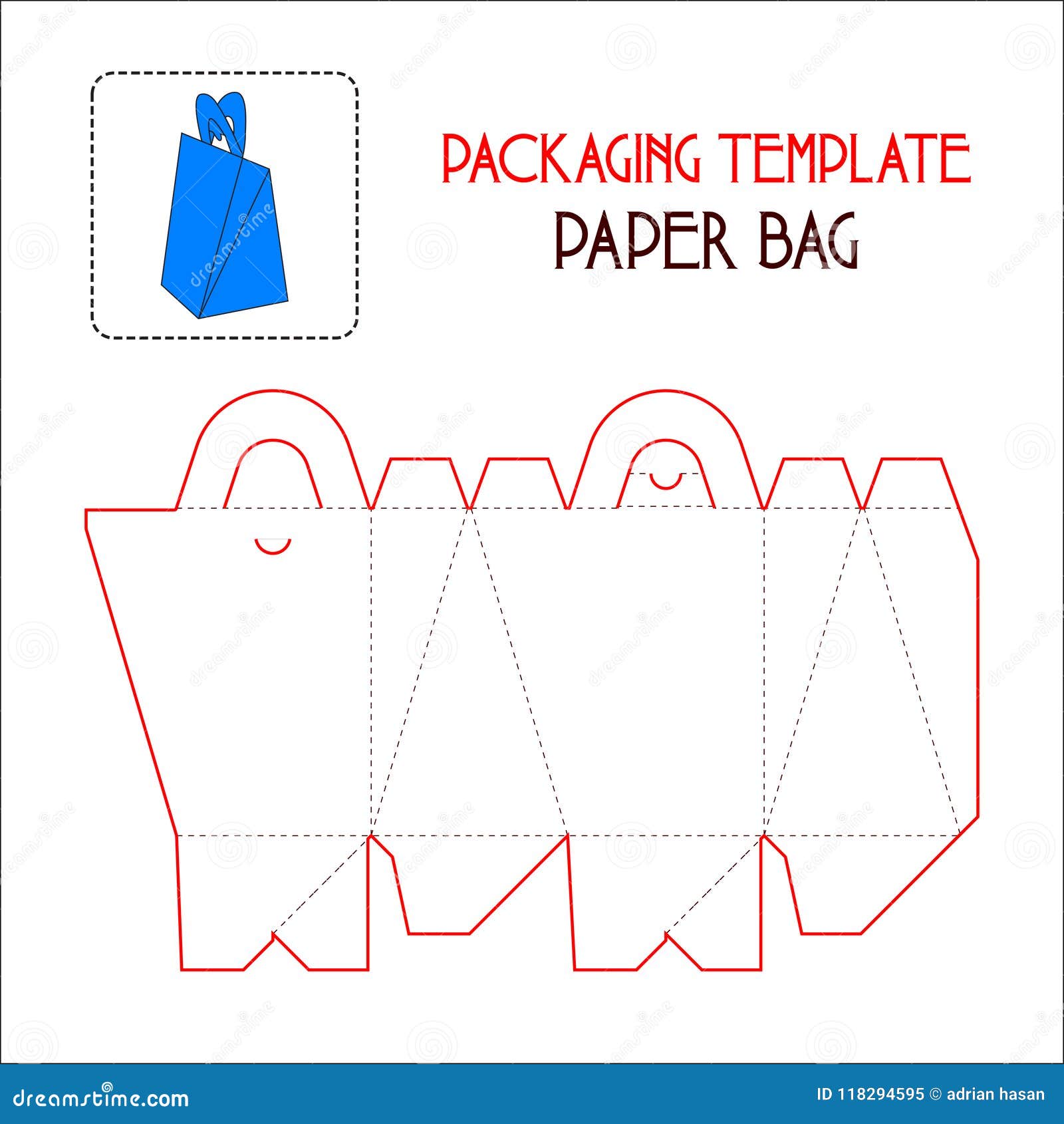 Paper Bag Template Free Download : Blank Paper Gift Bag Template From ...