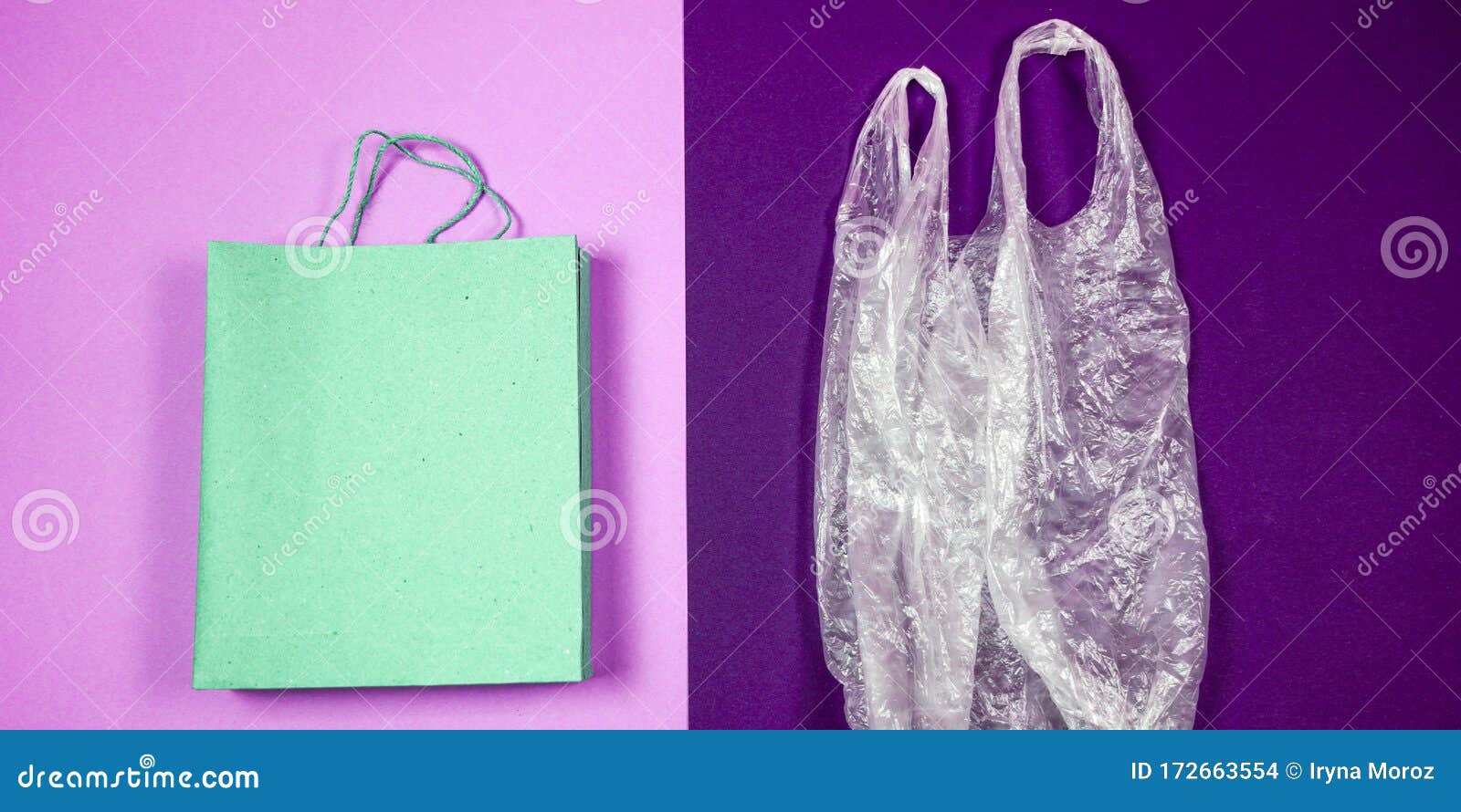Paper bag and plastic bag stock photo. Image of container 172663554