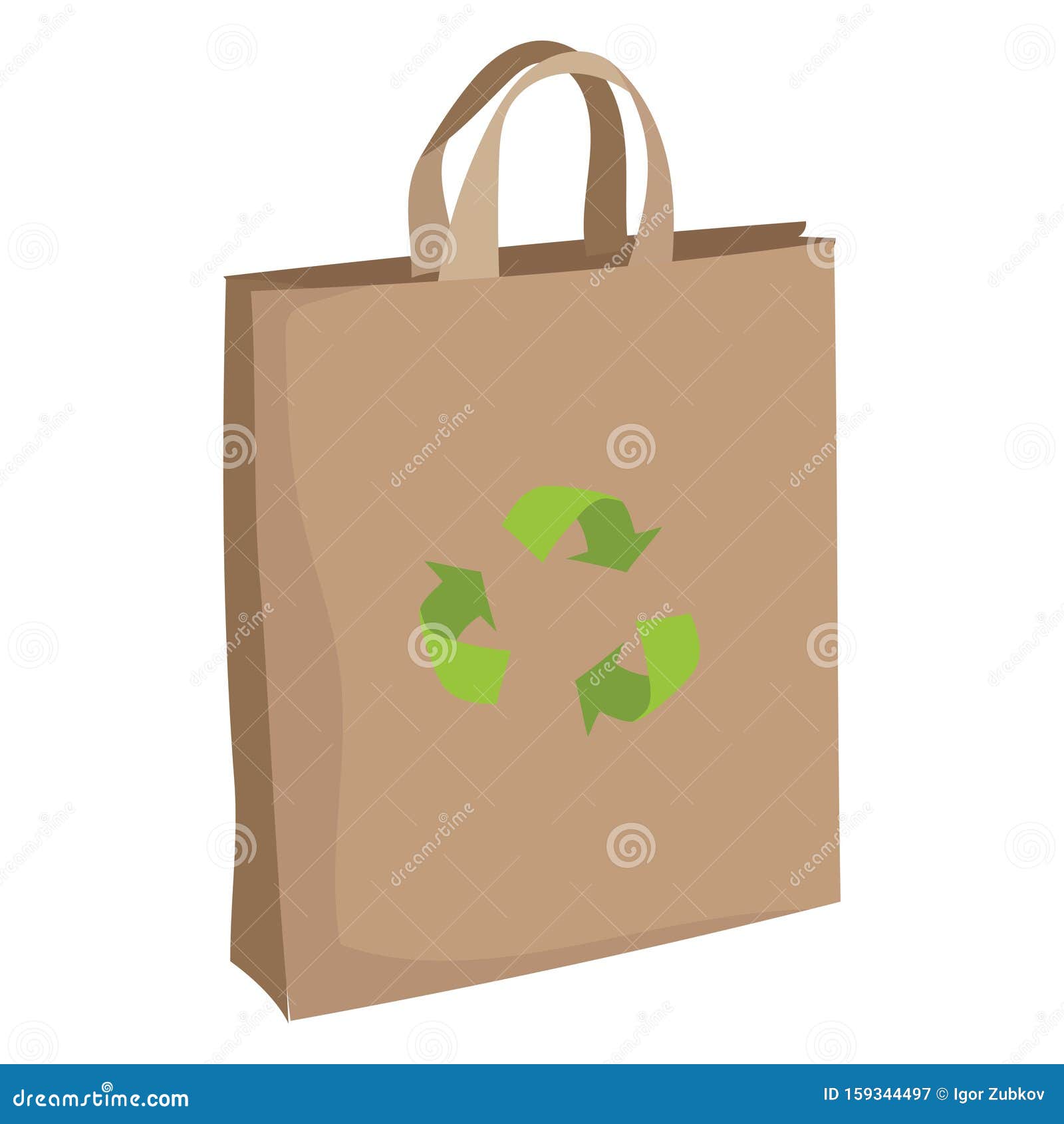 Paper Bag with Recycling Symbol. Eco Friendly Paper Bag. Ecological ...