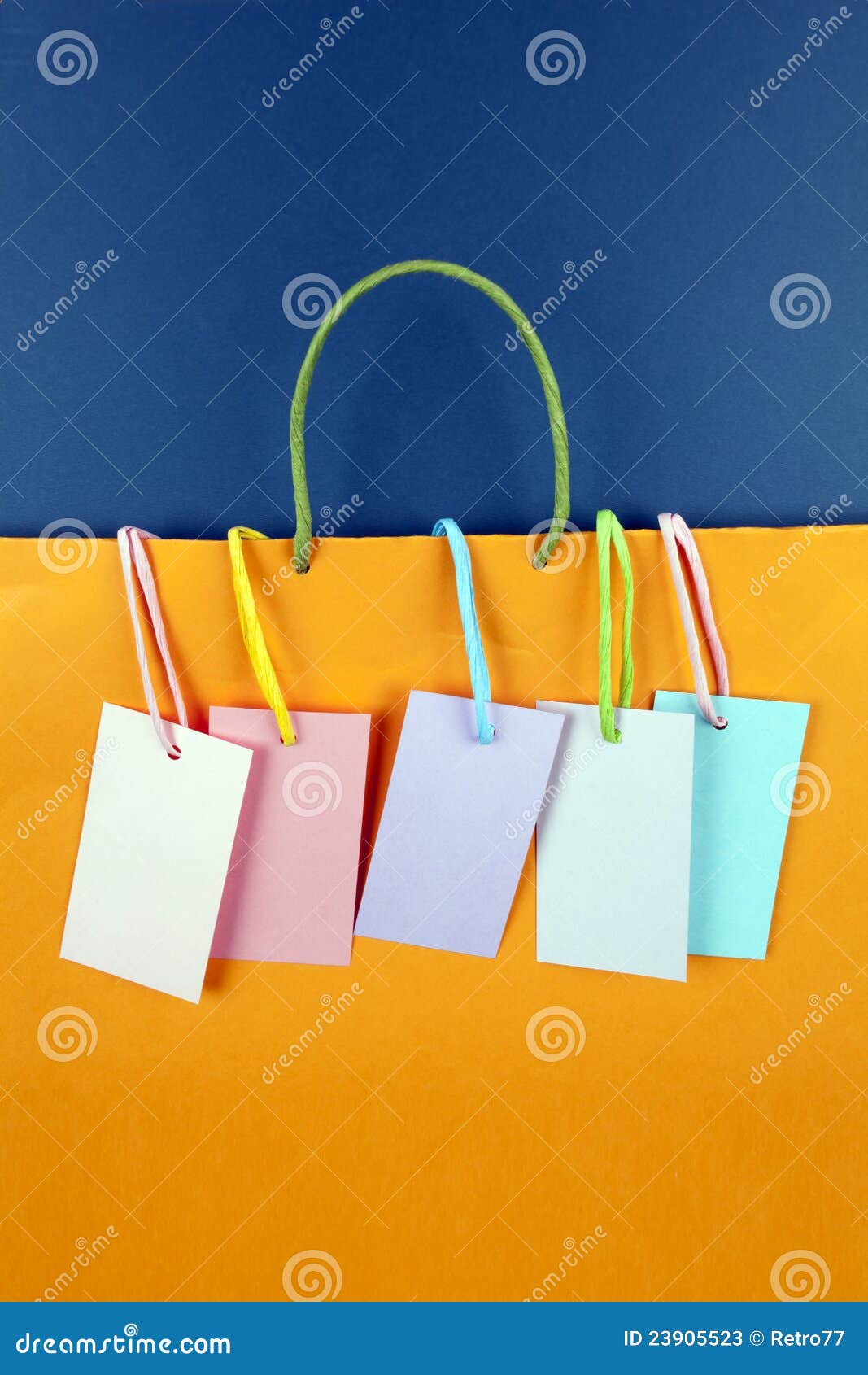 Paper bag with tags stock image. Image of package, label - 23905523