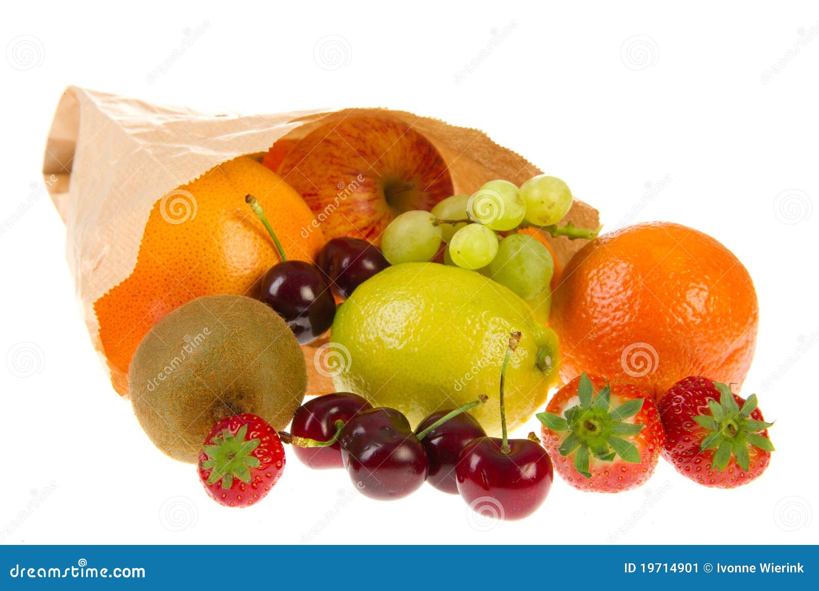 Paper Bag With Various Fruit Stock Image Image of apple, lemon 19714901