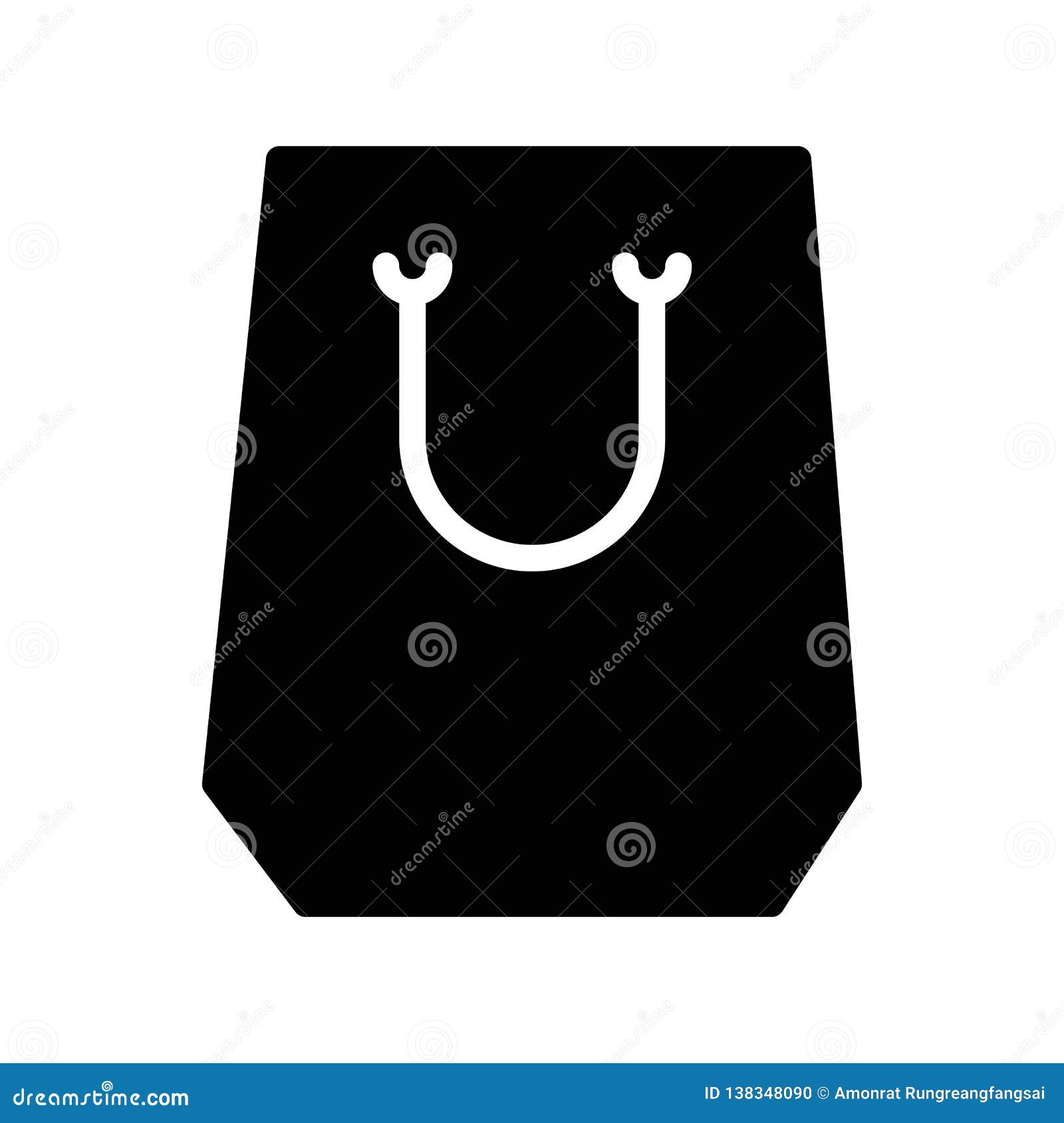 Paper Bag Vector Illustration, Solid Style Icon Stock Vector