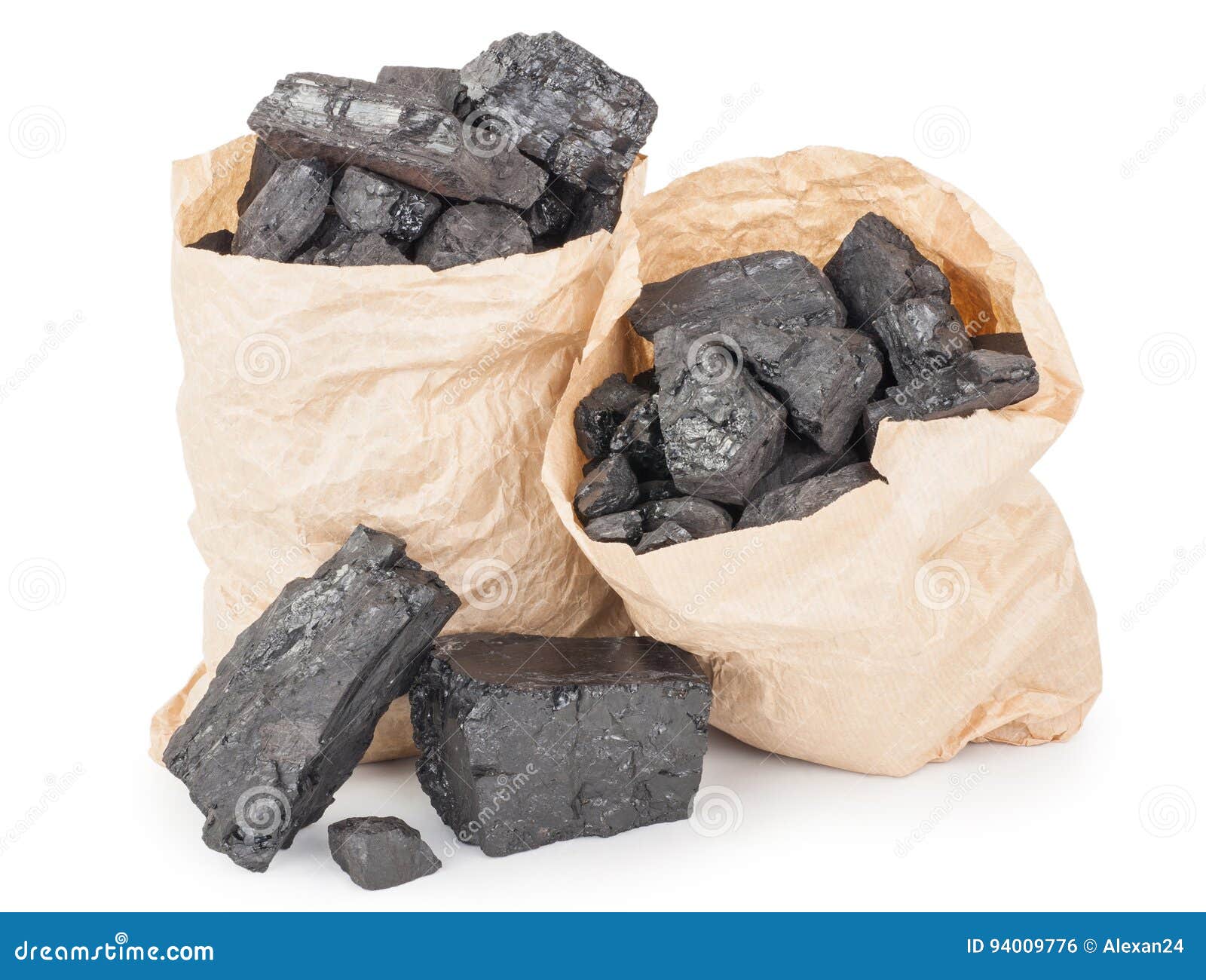 Paper bags with coal stock photo. Image of pieces, burning 94009776