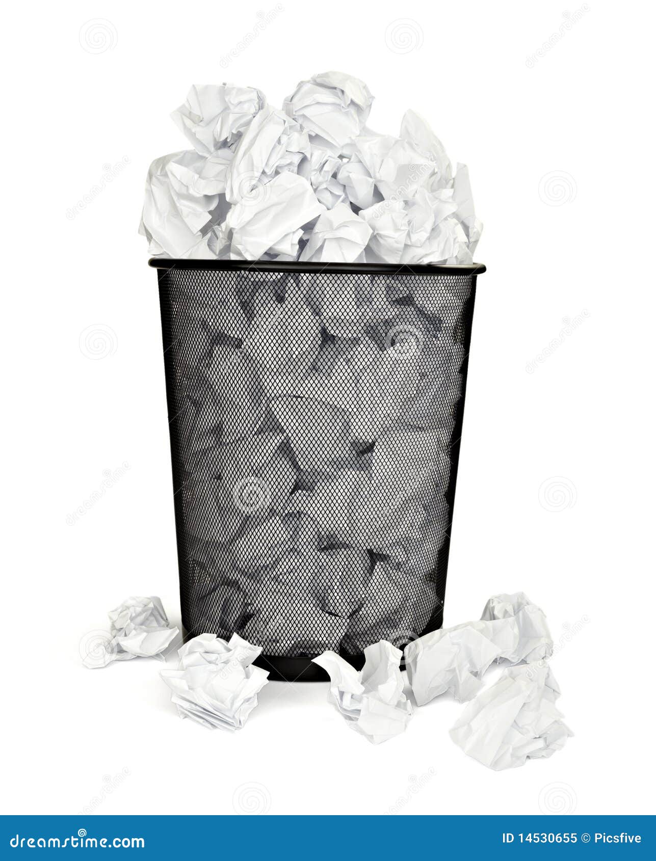 Paper Ball Waste Paper Bin Office Business Stock Image Image of