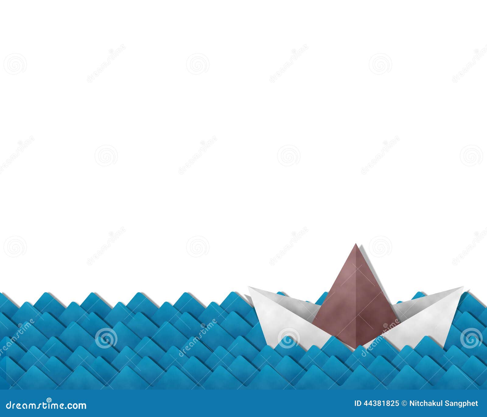 paper boat at sea