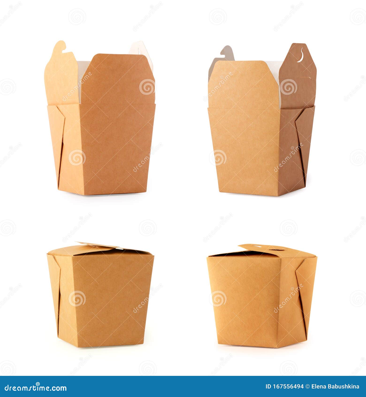 Download Paper Box For Food Set Of Craft Packaging For Fastfood Cardboard Container For Lunch Chinese Food Noodles Snacks Isolated Stock Photo Image Of Closed Lunch 167556494