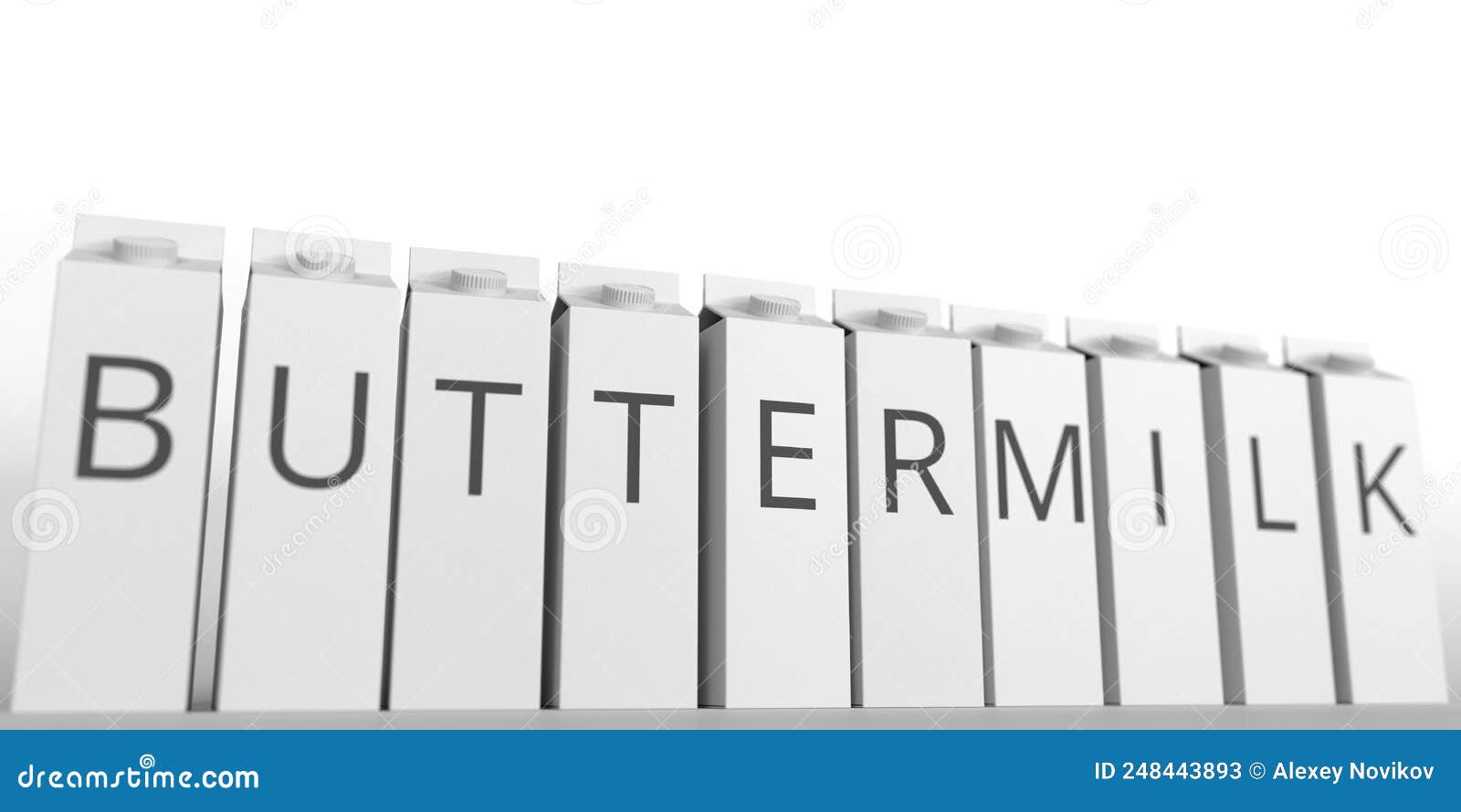 paper boxes with buttermilk text. 3d rendering