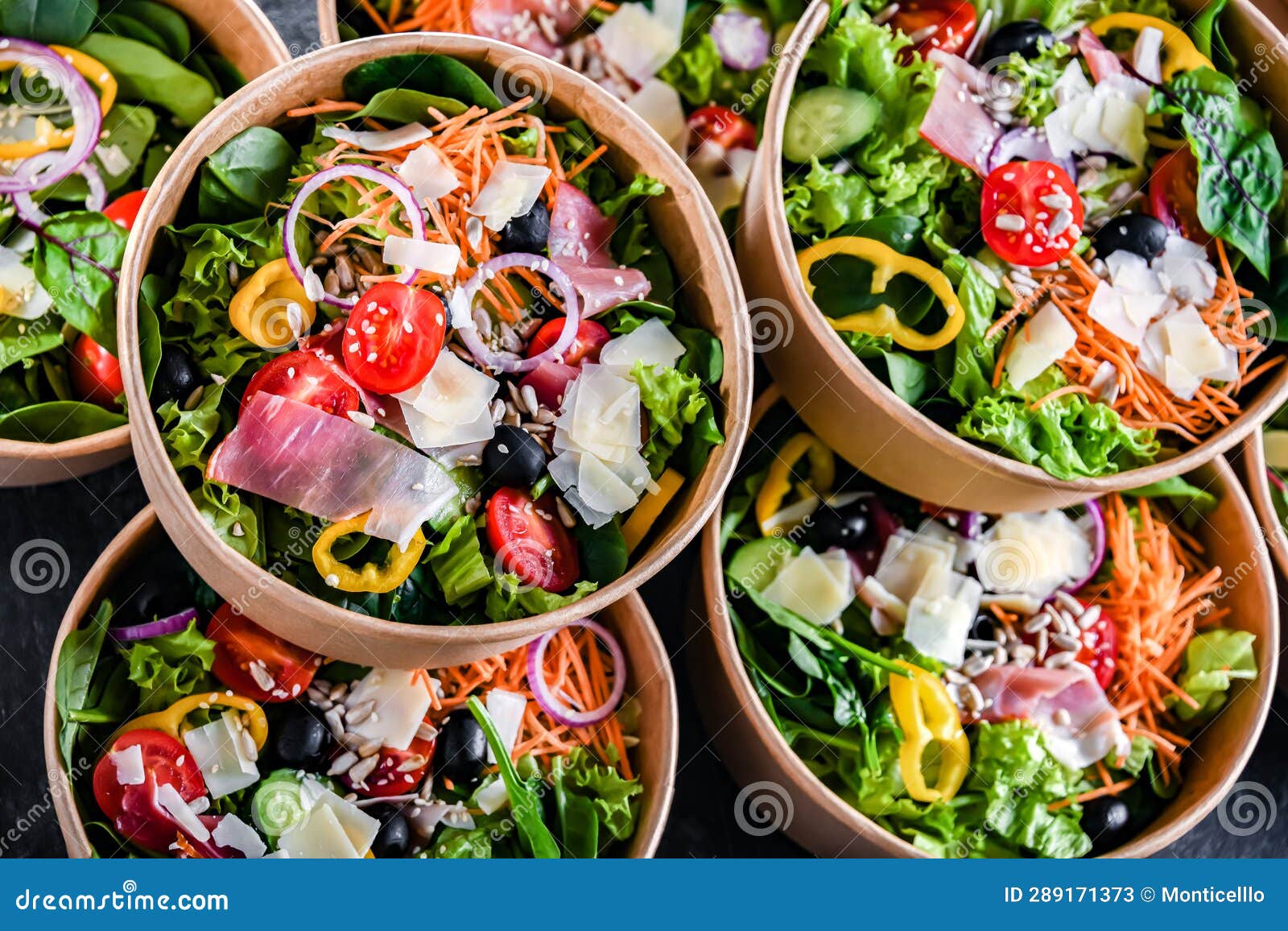 Salad Box Ready To Eat For Vegetarian And Take Away Stock Photo, Picture  and Royalty Free Image. Image 96800469.