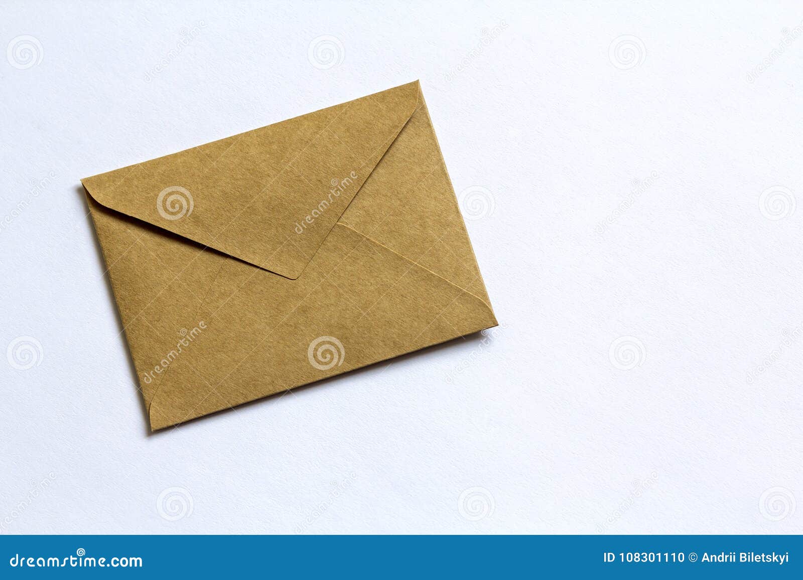 Paper Brown Letter Envelope on White Background Stock Photo Image of