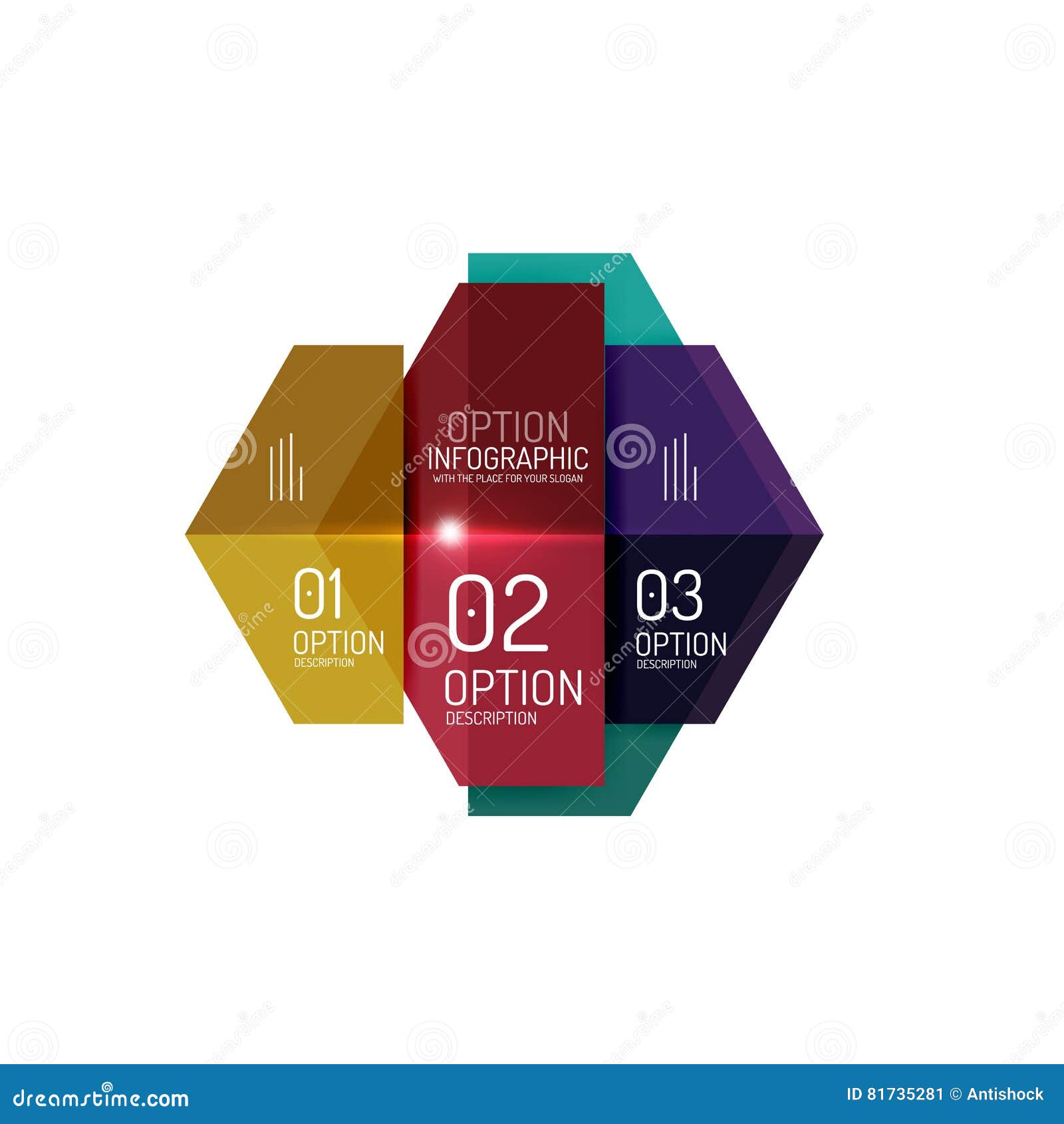 Paper Business Option Button Infographic Templates Stock Vector