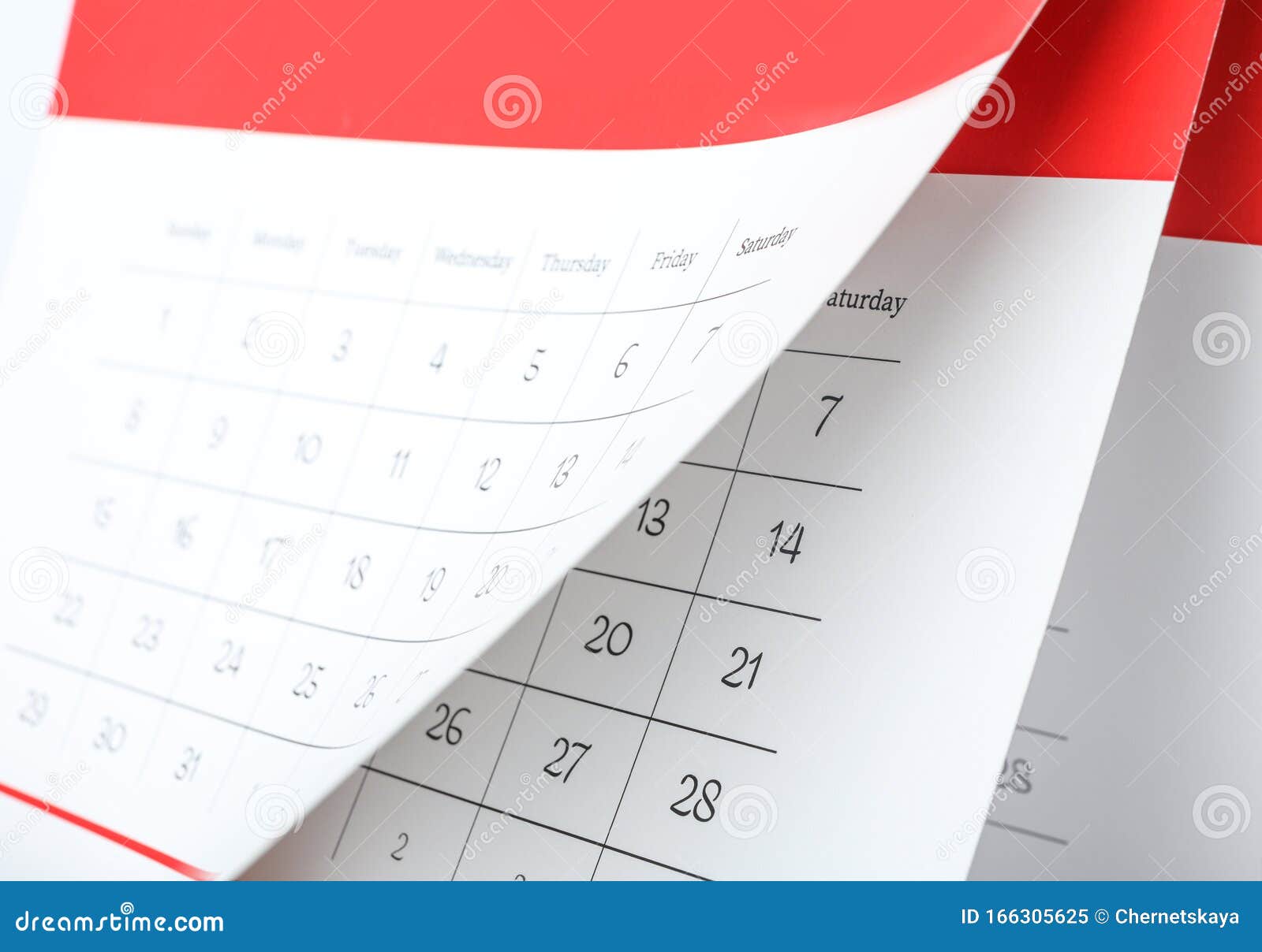 Paper Calendar with Turning Pages As Background Stock Image - Image of