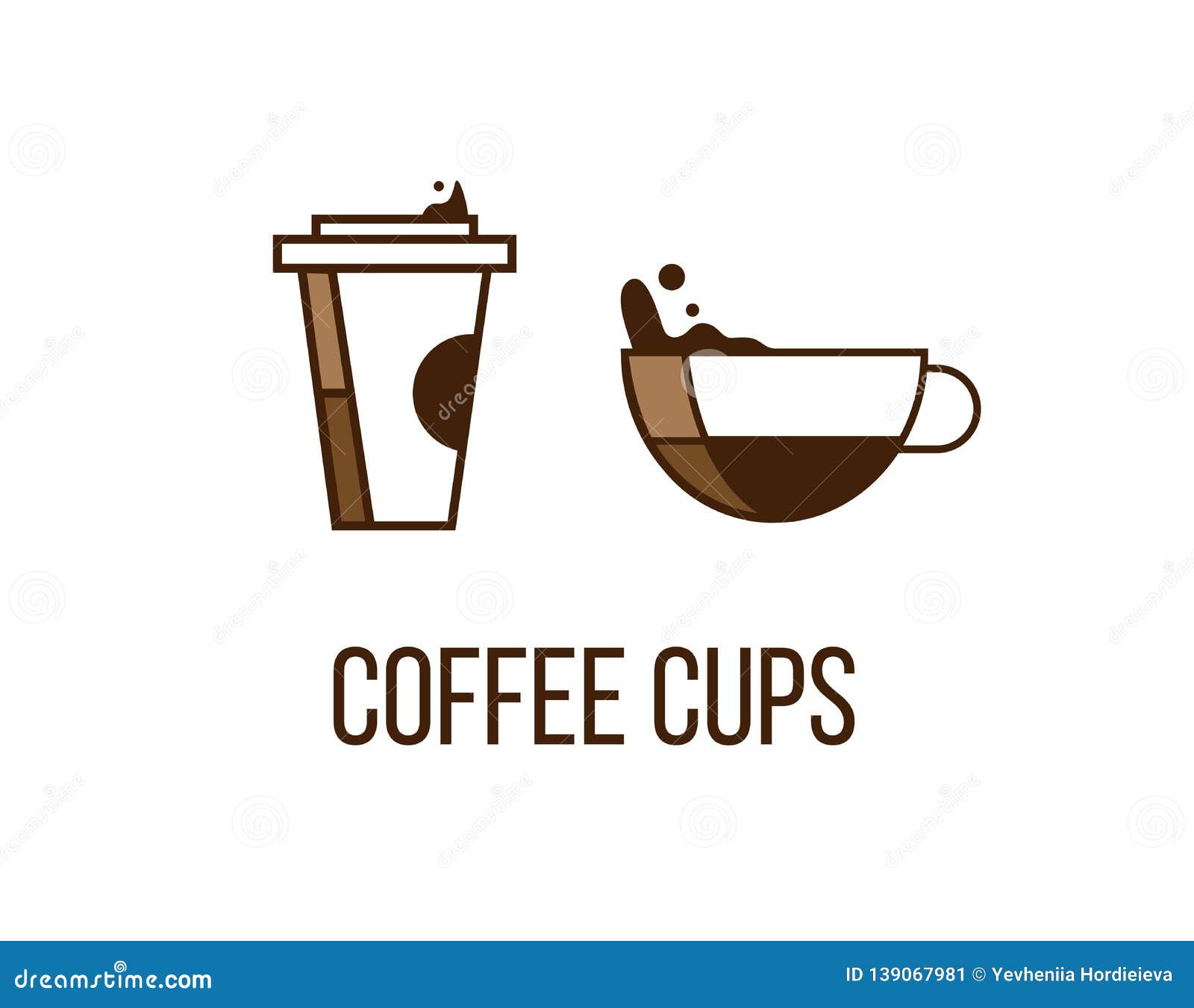 Logo Coffee paper cup stock vector. Illustration of latte - 15349190