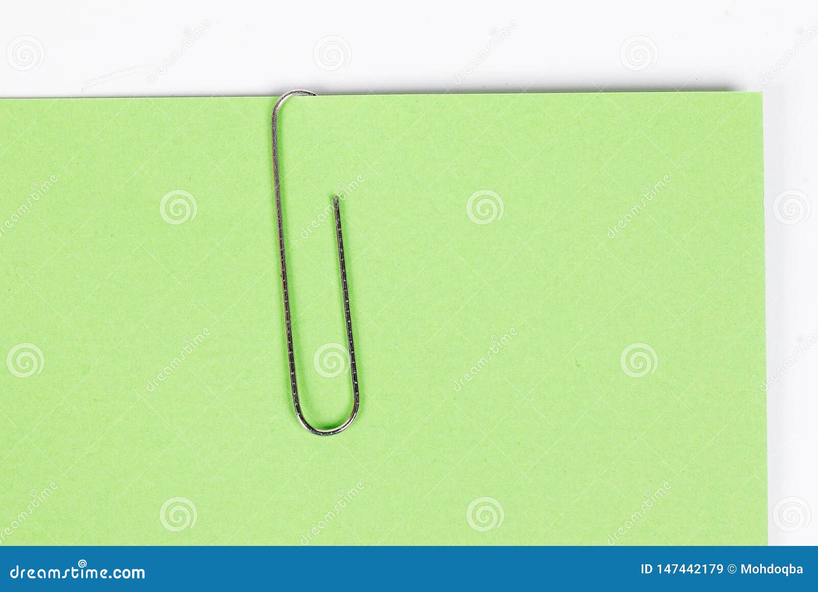 Paper Clip Holding on Blank Colour Paper Text Stock Image Image of