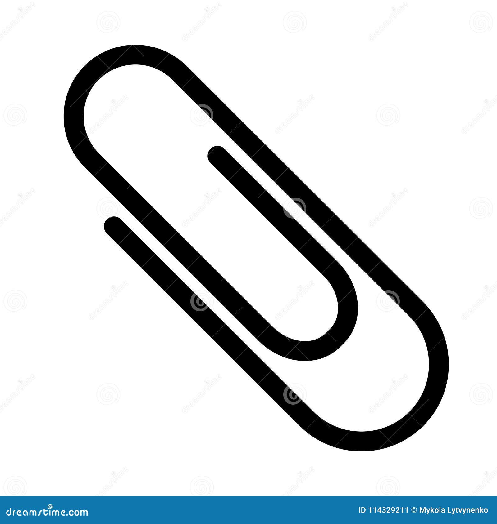 paper clip icon, diagonal position, email attachments,  logo paper clip for stationery