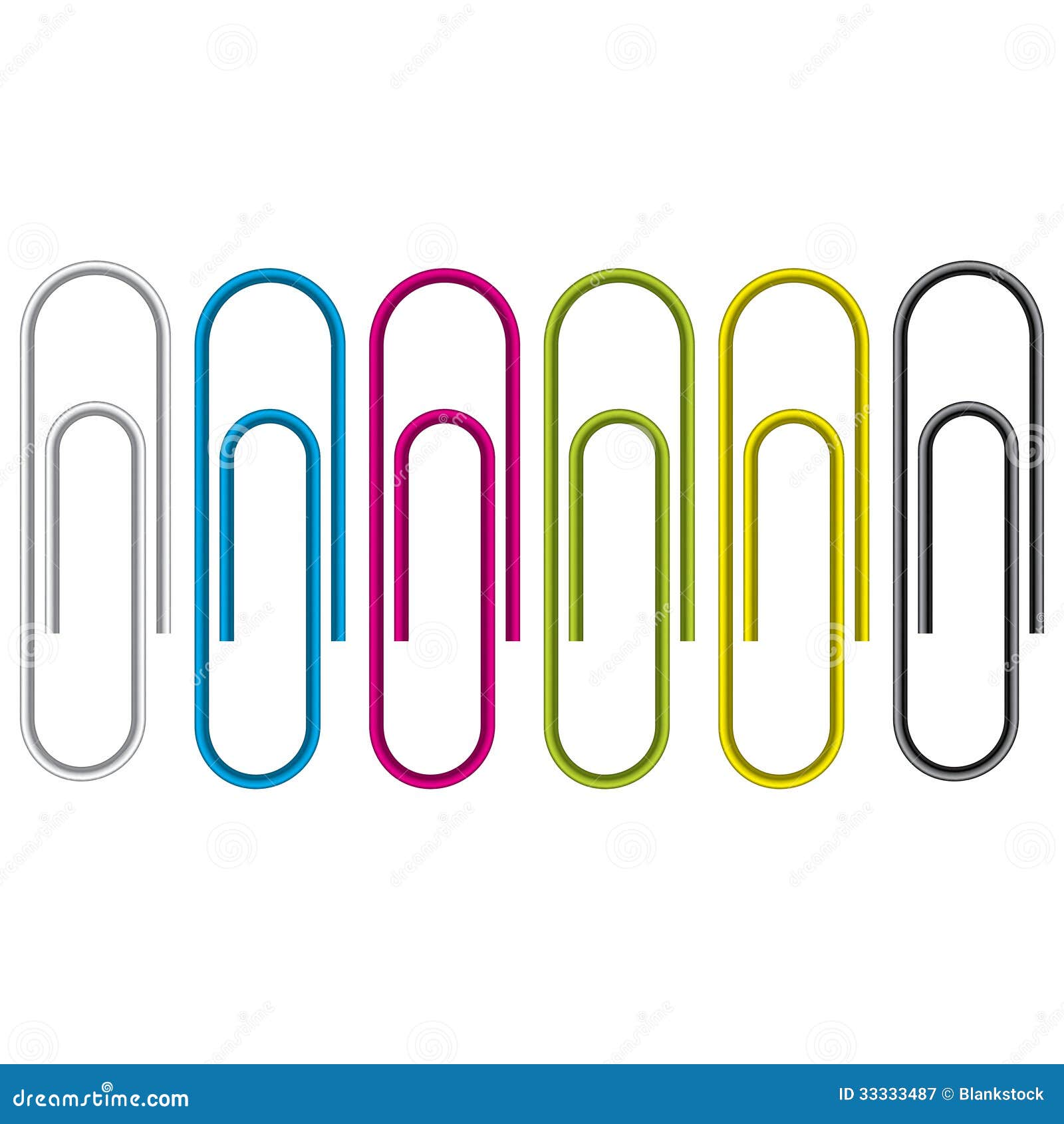 Paper Clip Isolated On White Background. Stock Vector - Illustration of