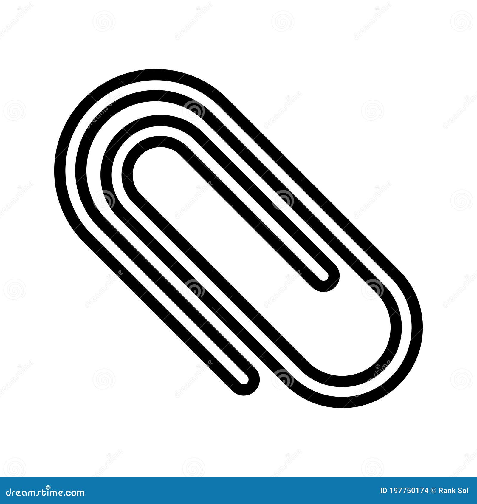 Paper Clip, Clip, Link, Attachment Fully Editable Vector Icon Stock Vector Illustration of