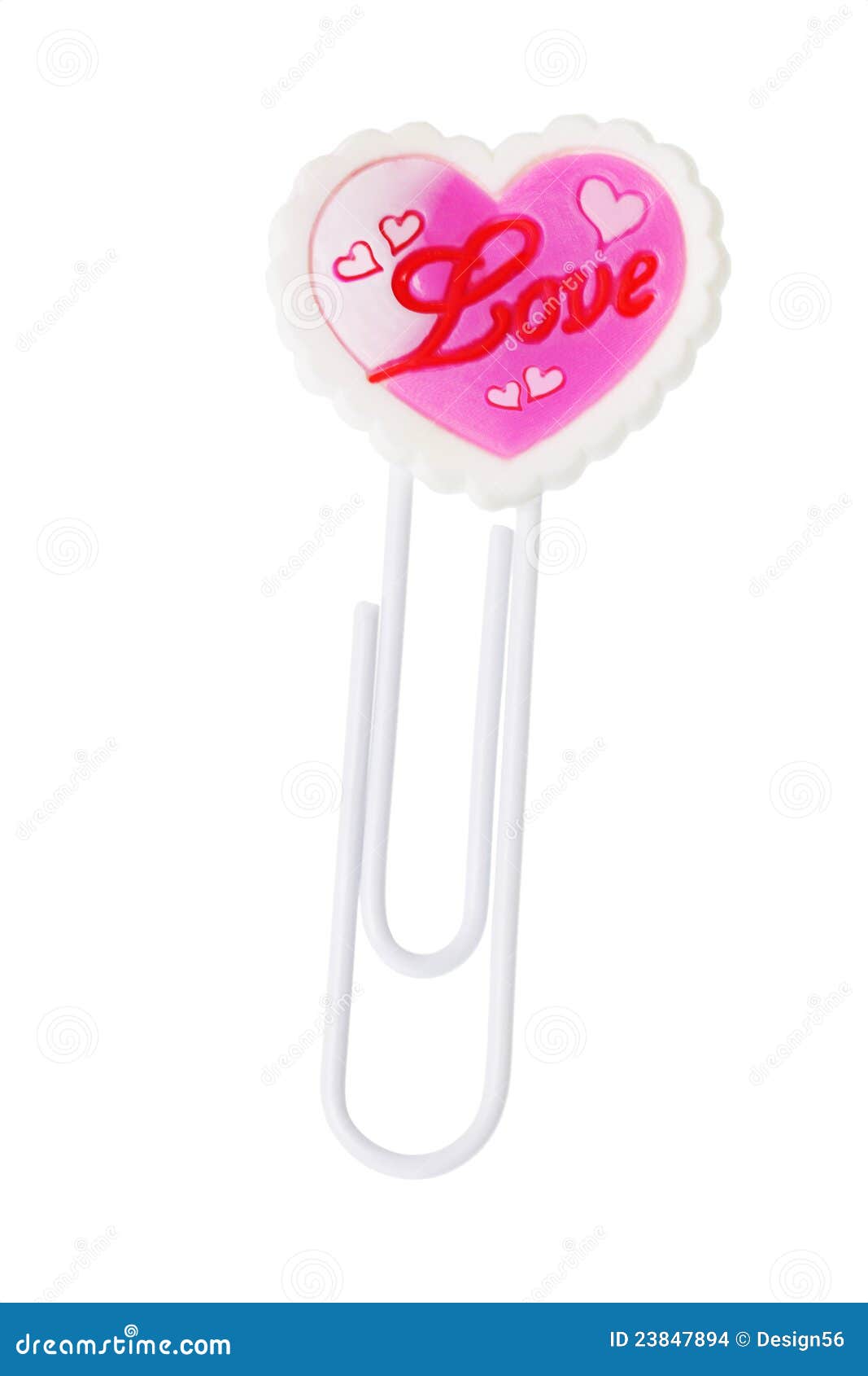 Paper Clip with Love Heart Shape Symbol Stock Photo Image of single