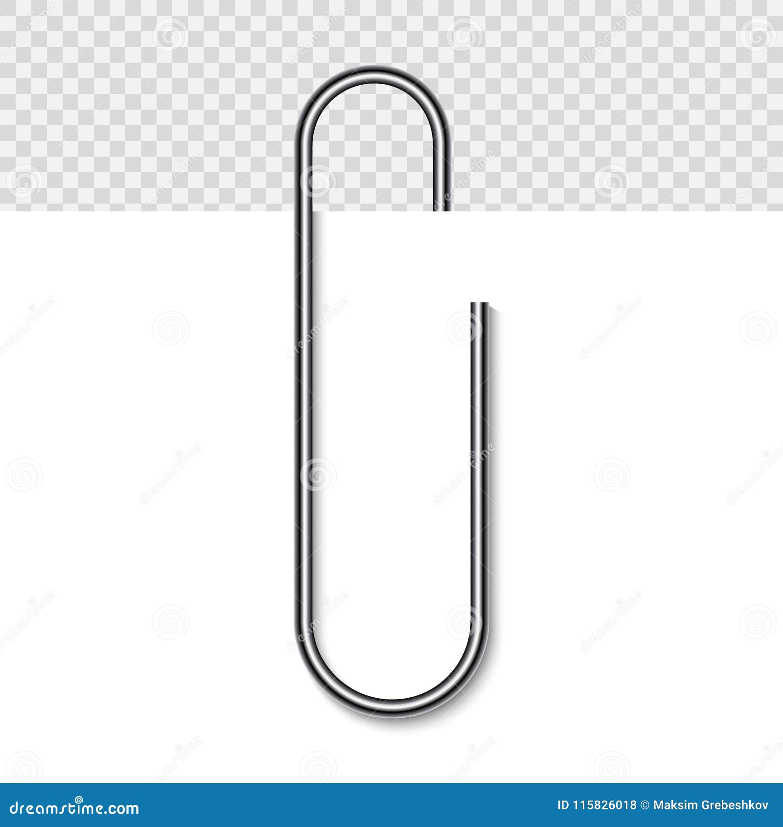 Paper clip on paper stock vector. Illustration of fastener - 115826018