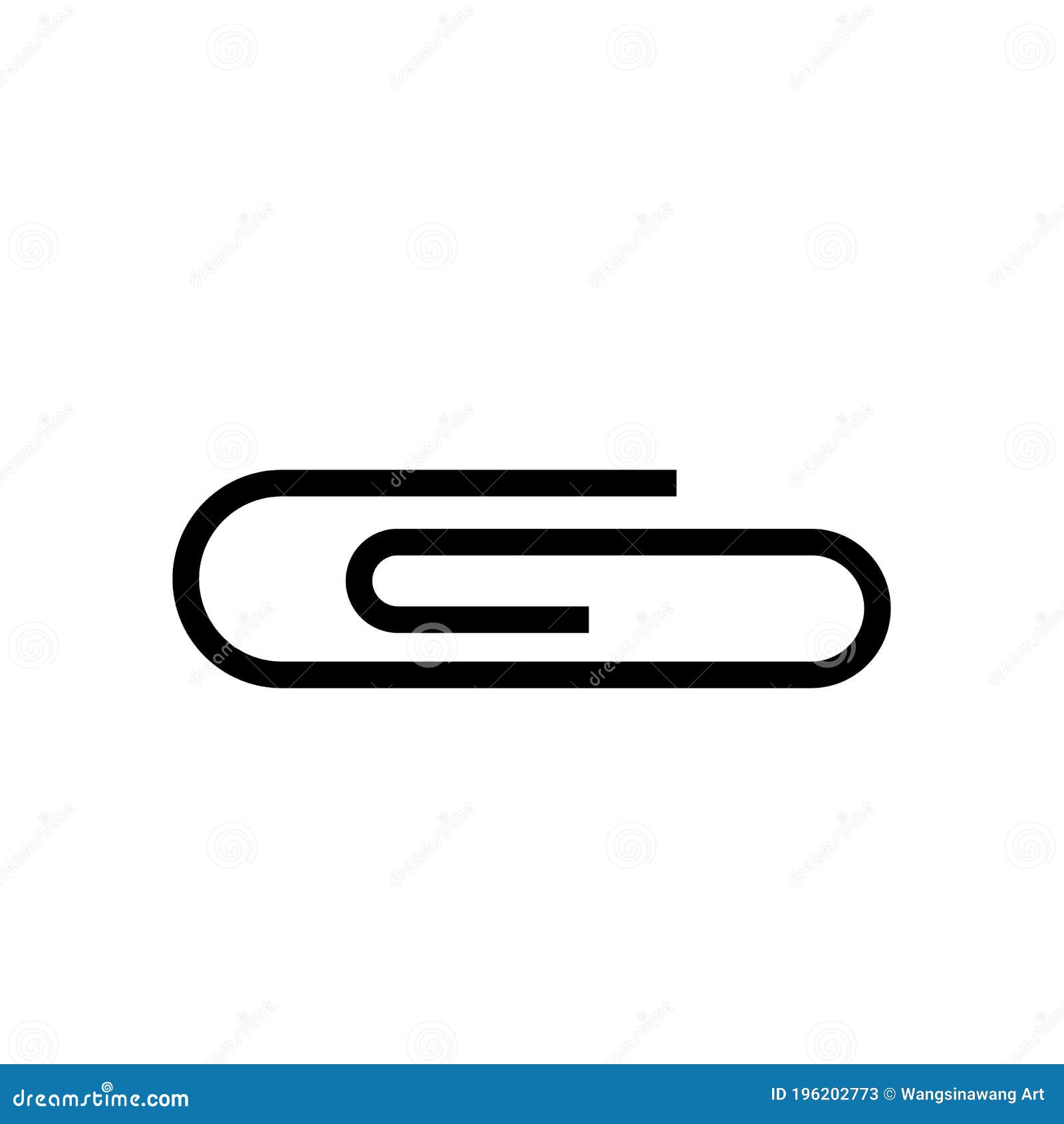 Paper Clip Symbol Flat Black Icon Vector Illustration Stock Vector