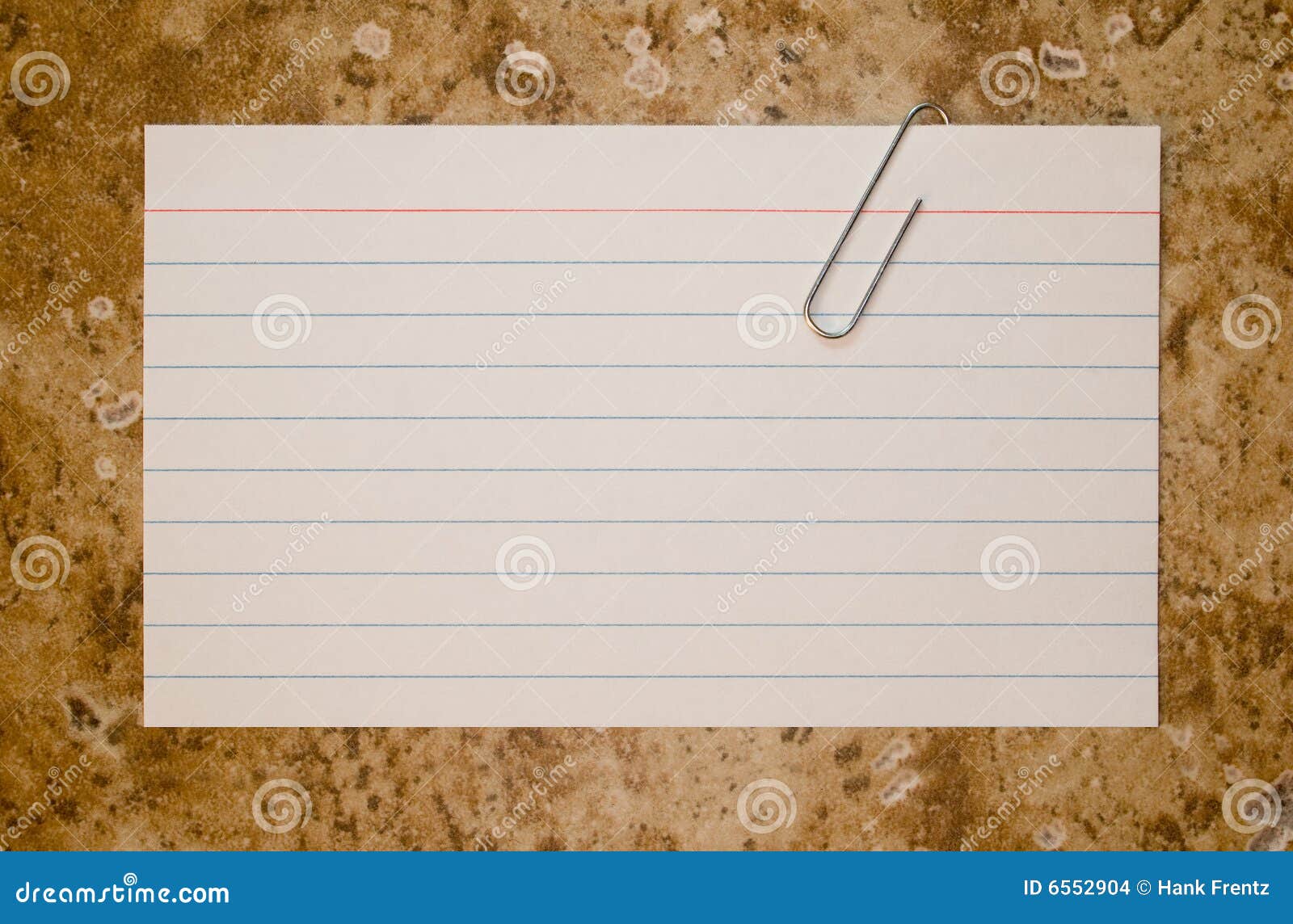 Paper clipped note card stock photo. Image of write, copybook 6552904