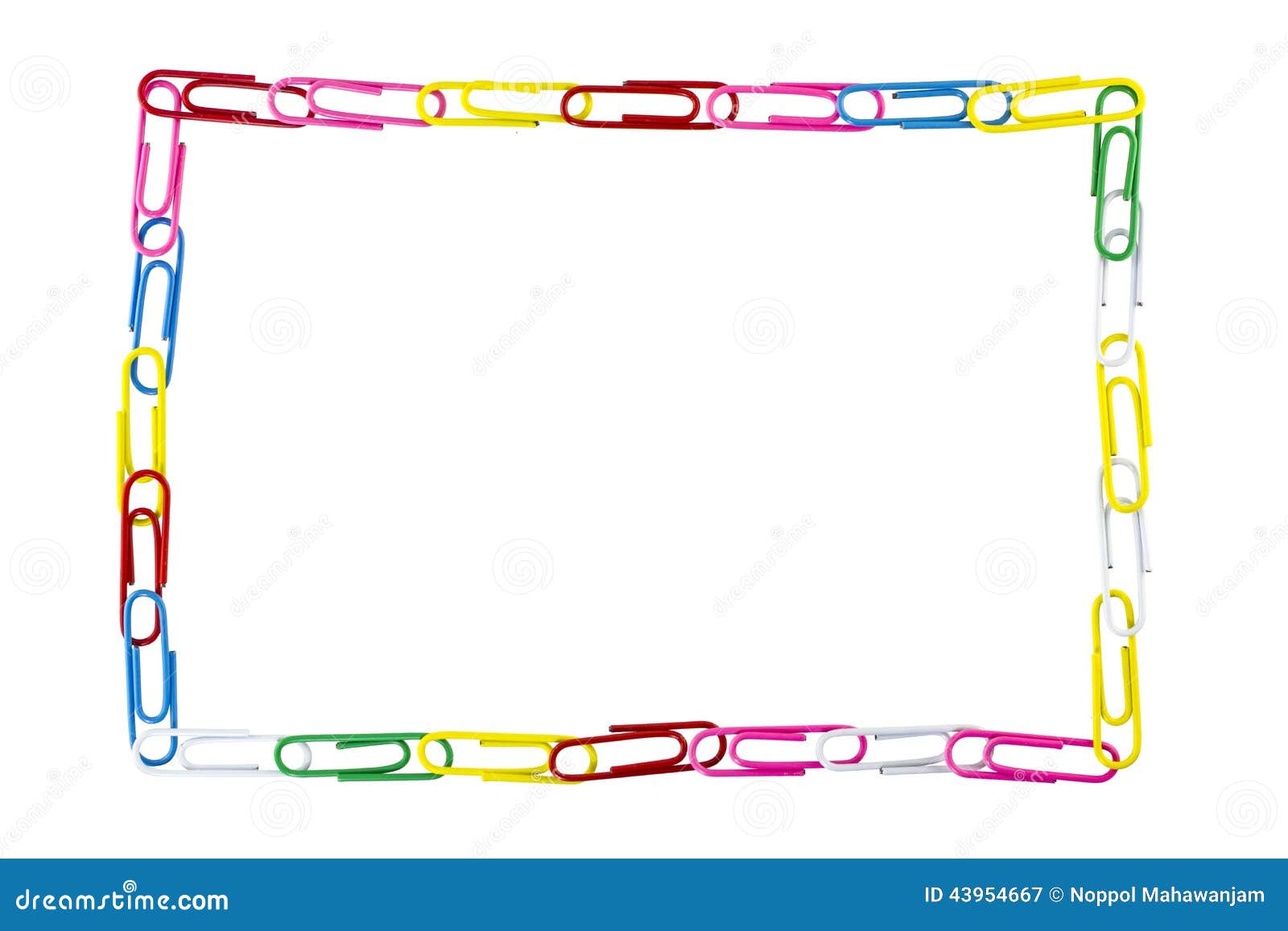 Paper clips frame stock image. Image of clip, board, blank 43954667